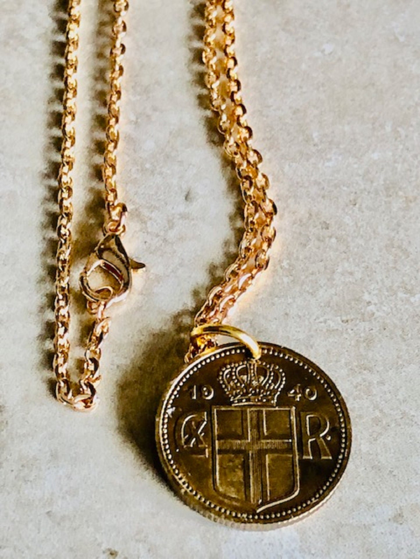 Iceland Coin Necklace 1 Krona Krona Pendant Personal Old Vintage Handmade Jewelry Gift Friend Charm For Him Her World Coin Collector