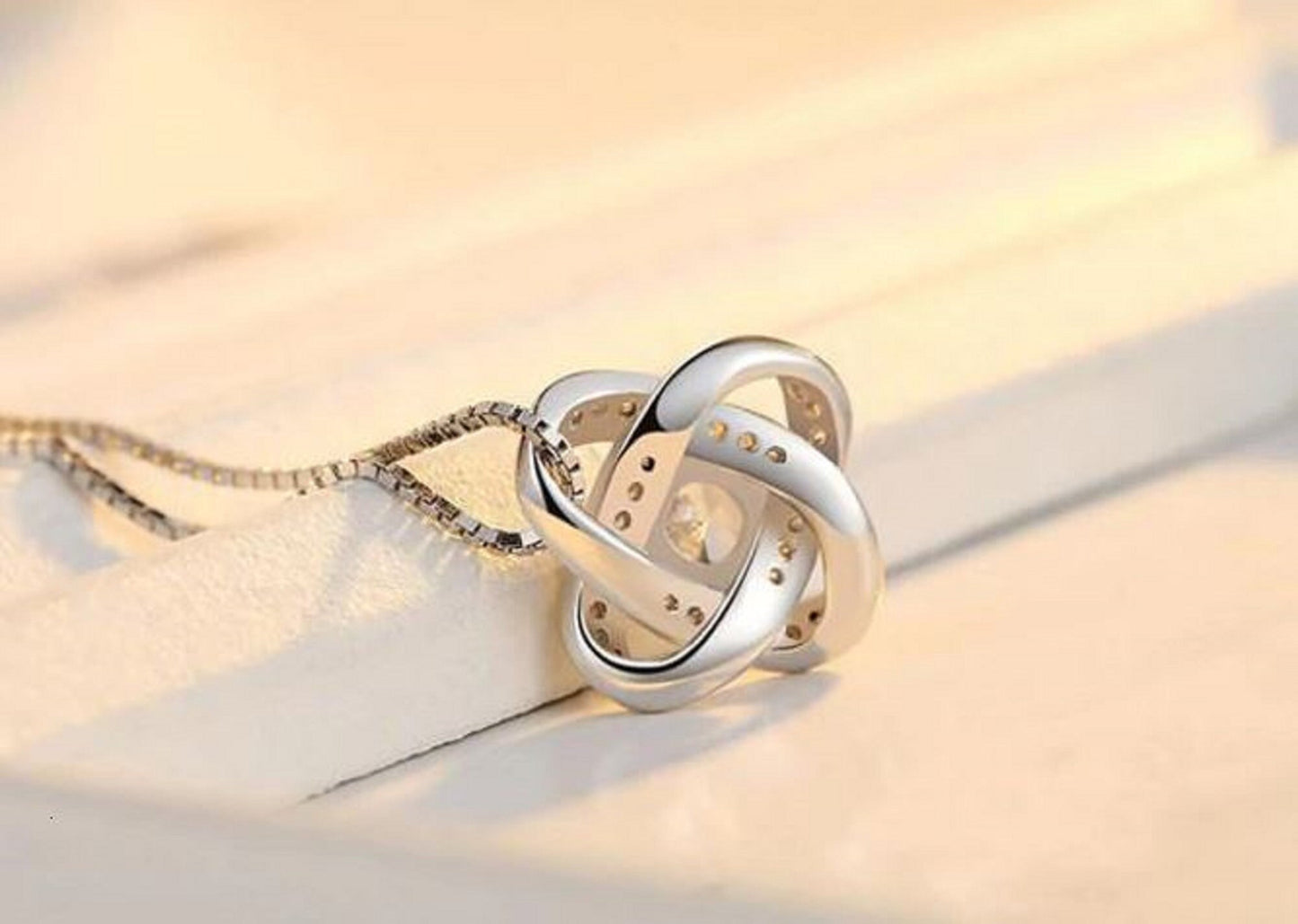 Sterling Silver Four Leaf Clover Neckline Necklace with Cubic Zirconia - Friendship, Promise, Mother's Day, Birthday, Just Because