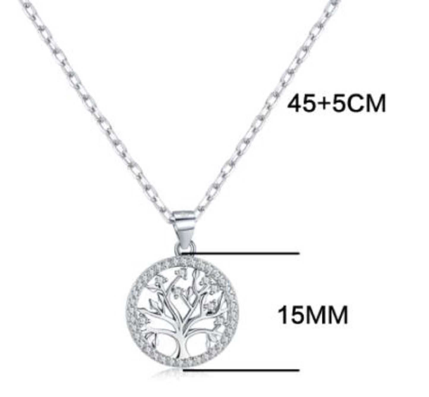 Sterling Silver Tree of Life Necklace with Cubic Zirconia - Friendship, Promise, Mother's Day, Birthday, Just Because