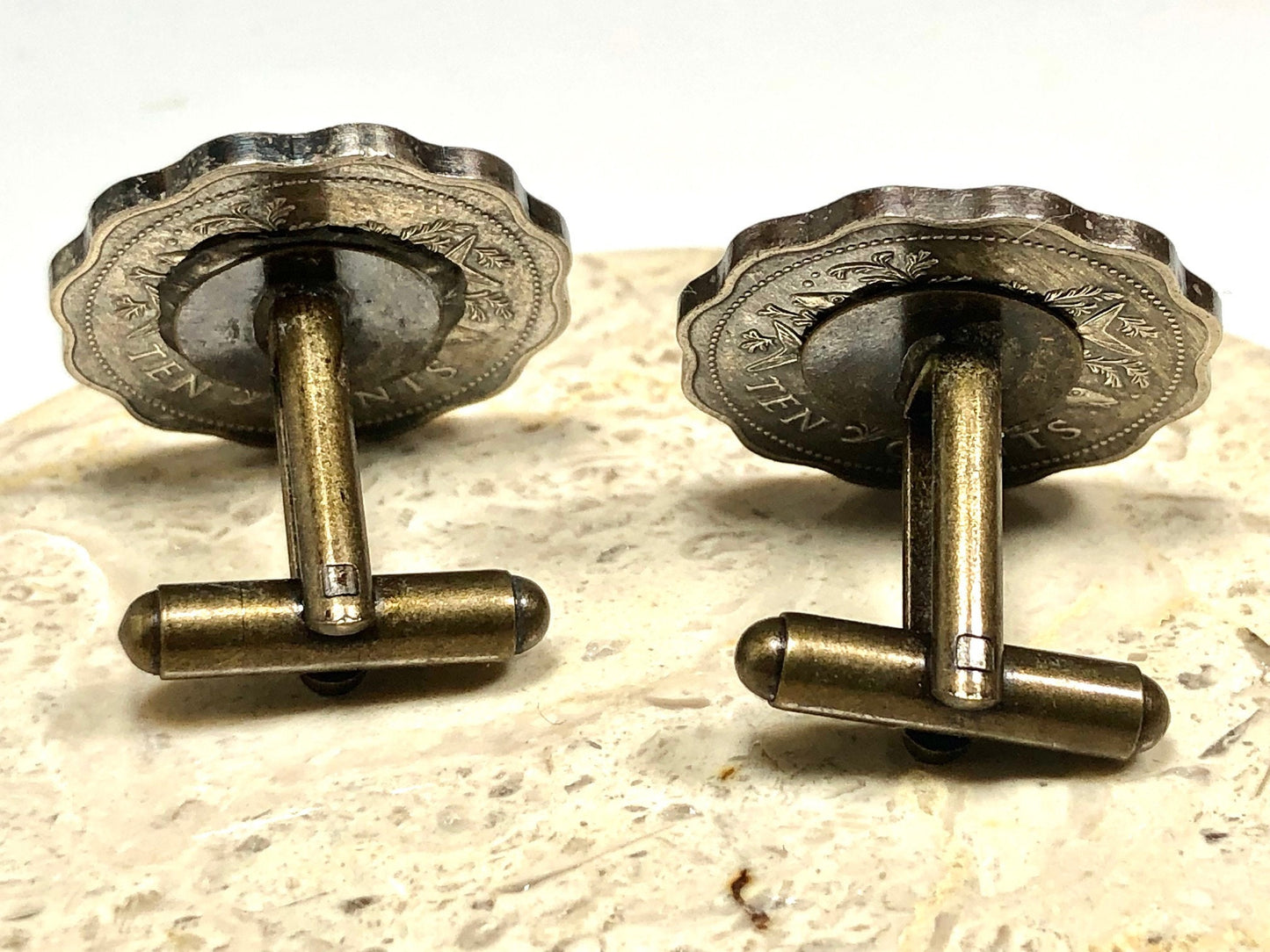 Bahamas Commonwealth Coin Cuff Links Custom Made Vintage and Rare coins - Personal Touch - Coin Enthusiast - Suit and Tie Accessory