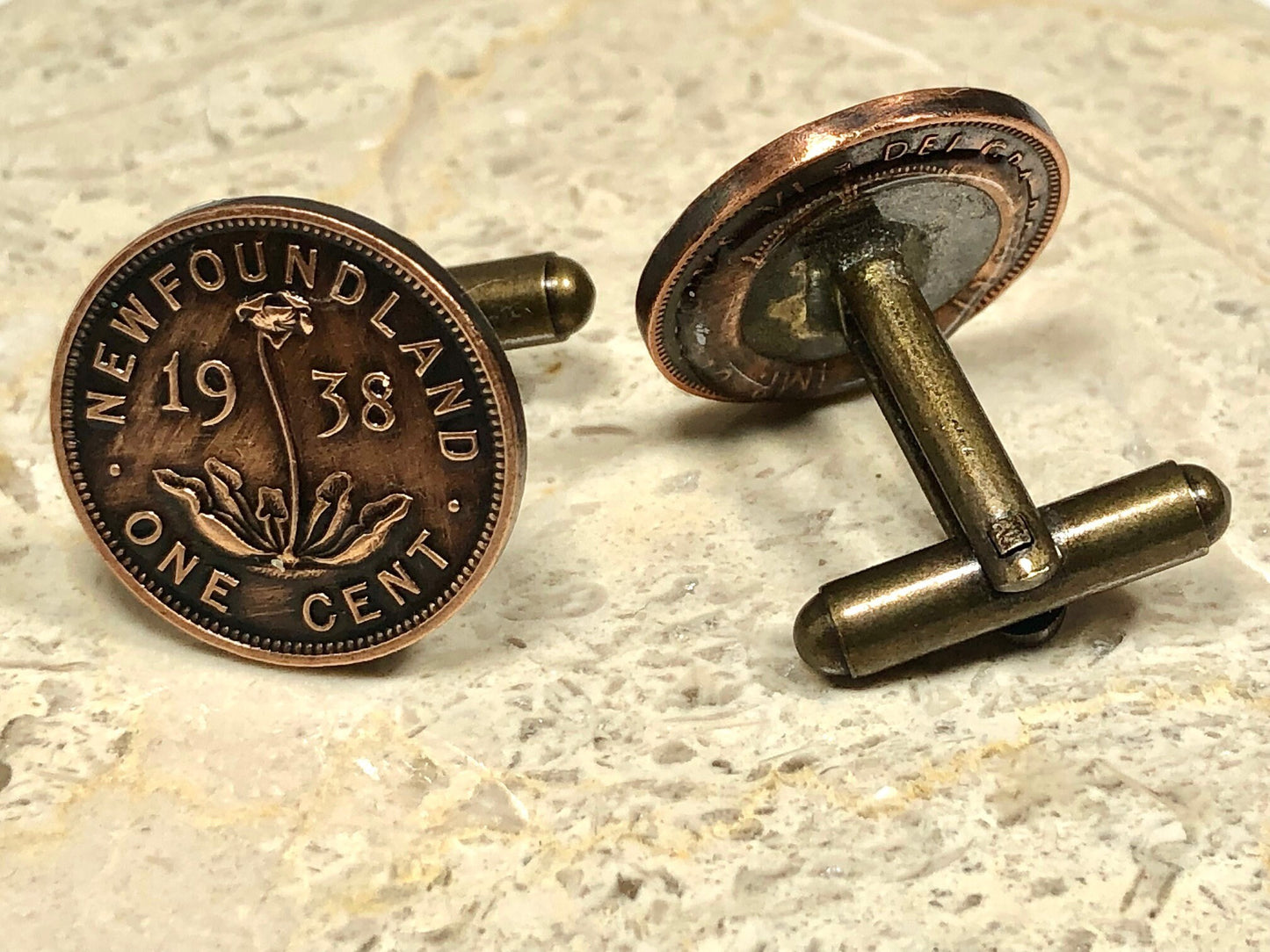 Newfoundland Penny Coin Cuff Links, Canada, NFLD Cufflinks Handmade Custom Made Gift For Friend Coin Gift For Him Coin Collector World Coins