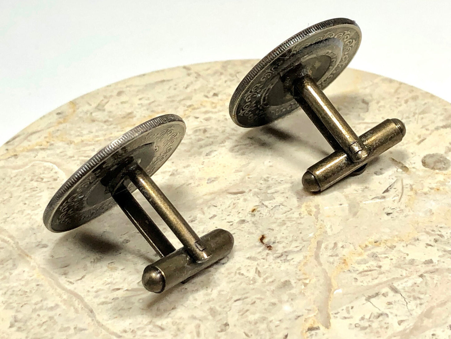 India Coin Cuff Links East Indian Custom Made Vintage and Rare coins - Coin Enthusiast - Suit and Tie Accessory