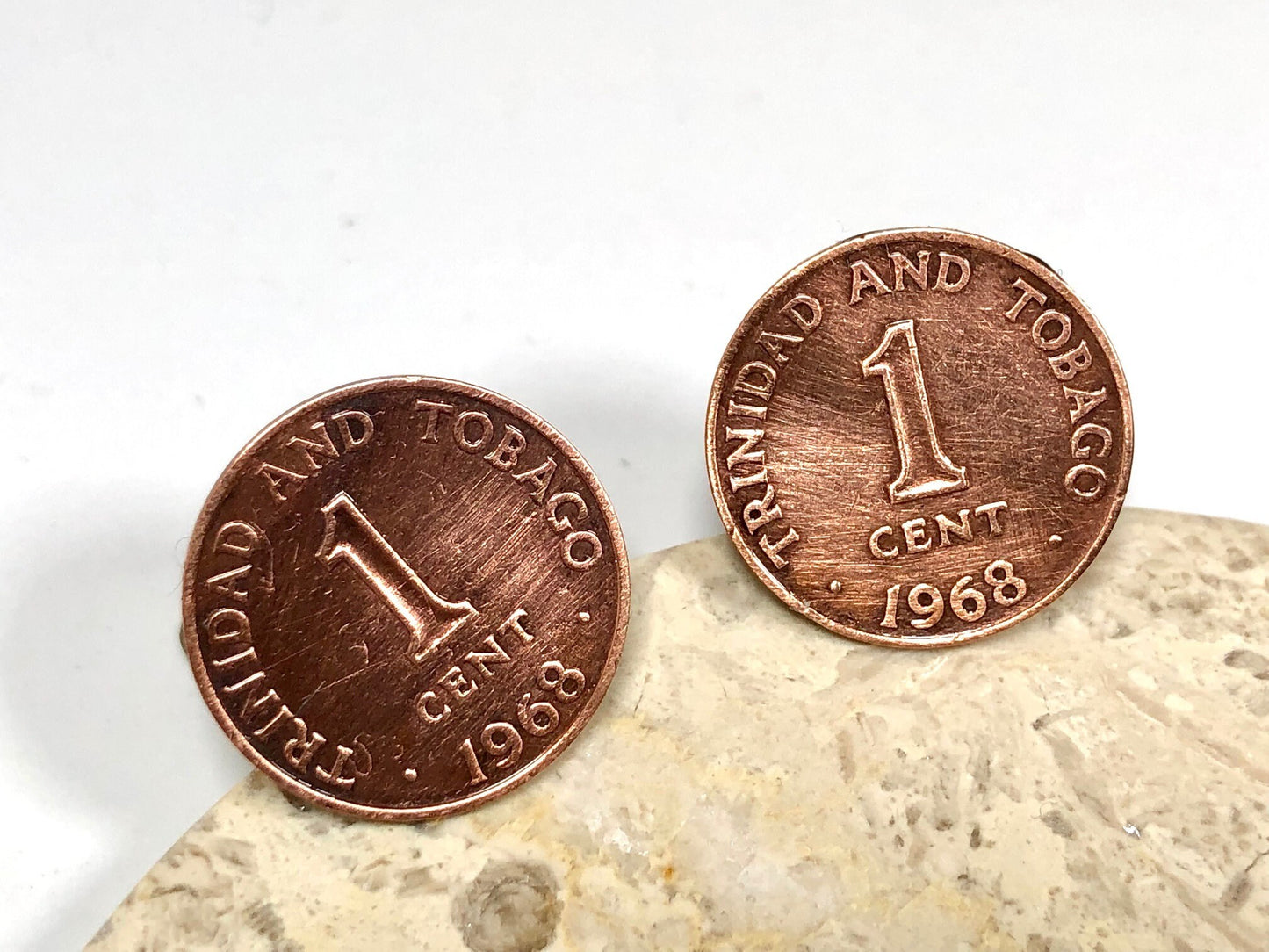 Trinidad and Tobago Coin Cuff Links Trinidadian 1 Penny Custom Made Cufflinks Coin Enthusiast Personal Jewelry World Coin Collector