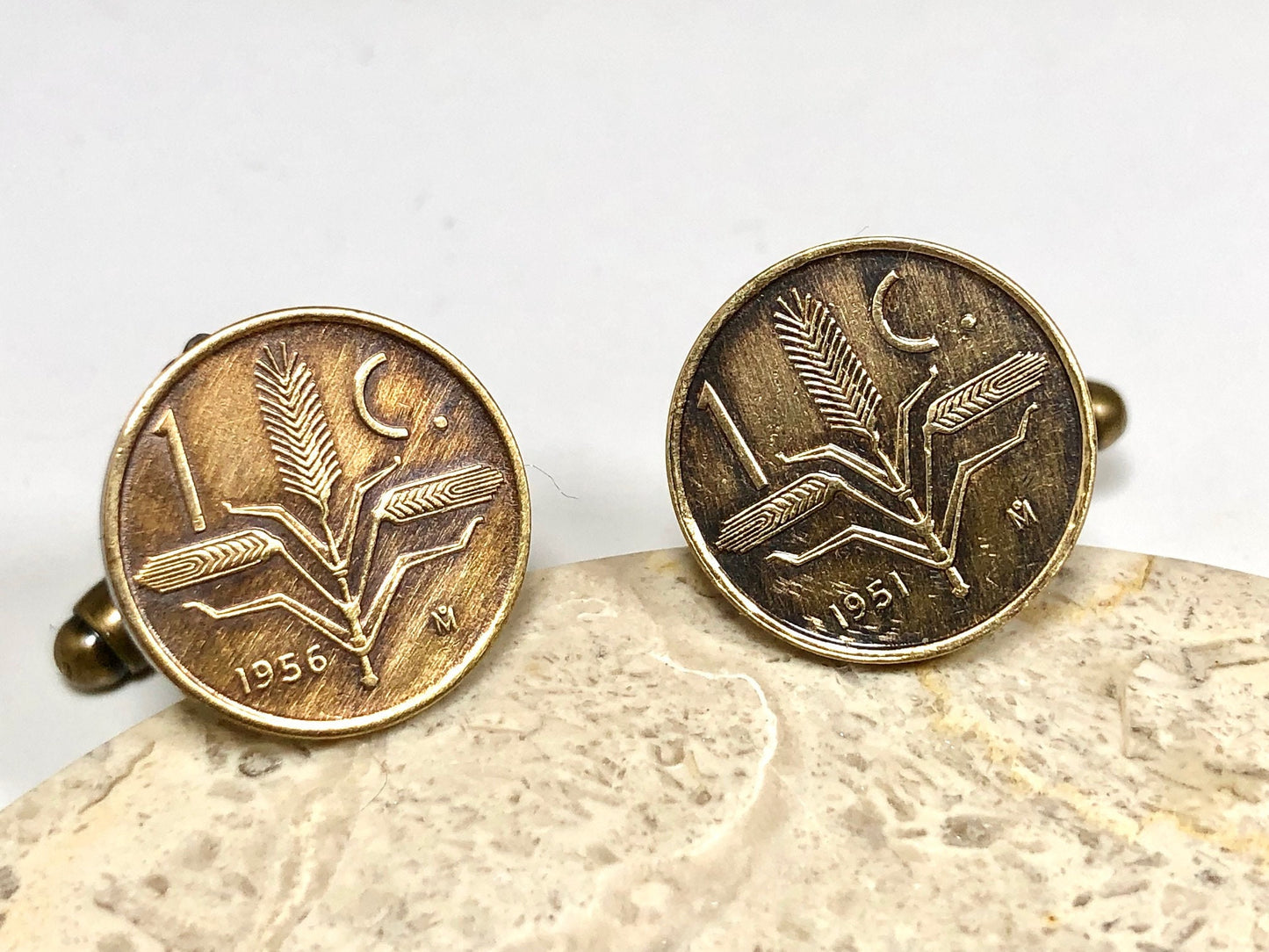 Mexico Coin Cuff Links Mexican 1 Centavo Unidos Personal Cufflinks Old Handmade Jewelry Gift Friend Charm For Him Her World Coin Collector
