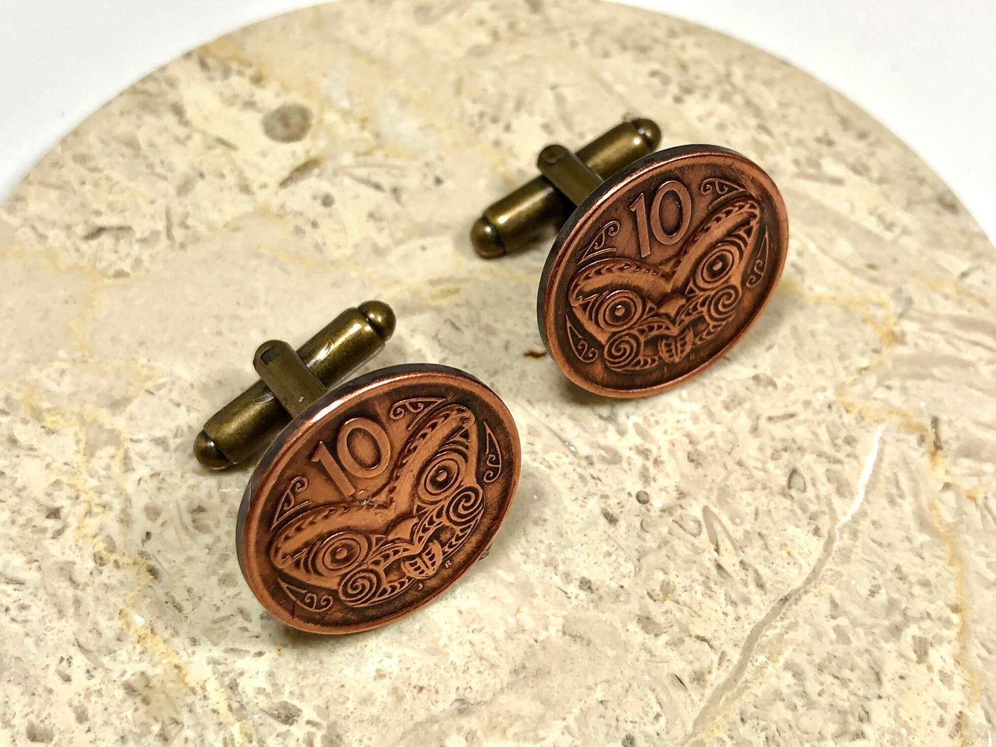 New Zealand Coin Cuff Links New Zealanders 10 Cents Custom Made Vintage and Rare coins - Cufflinks Coin Enthusiast - Suit and Tie Accessory