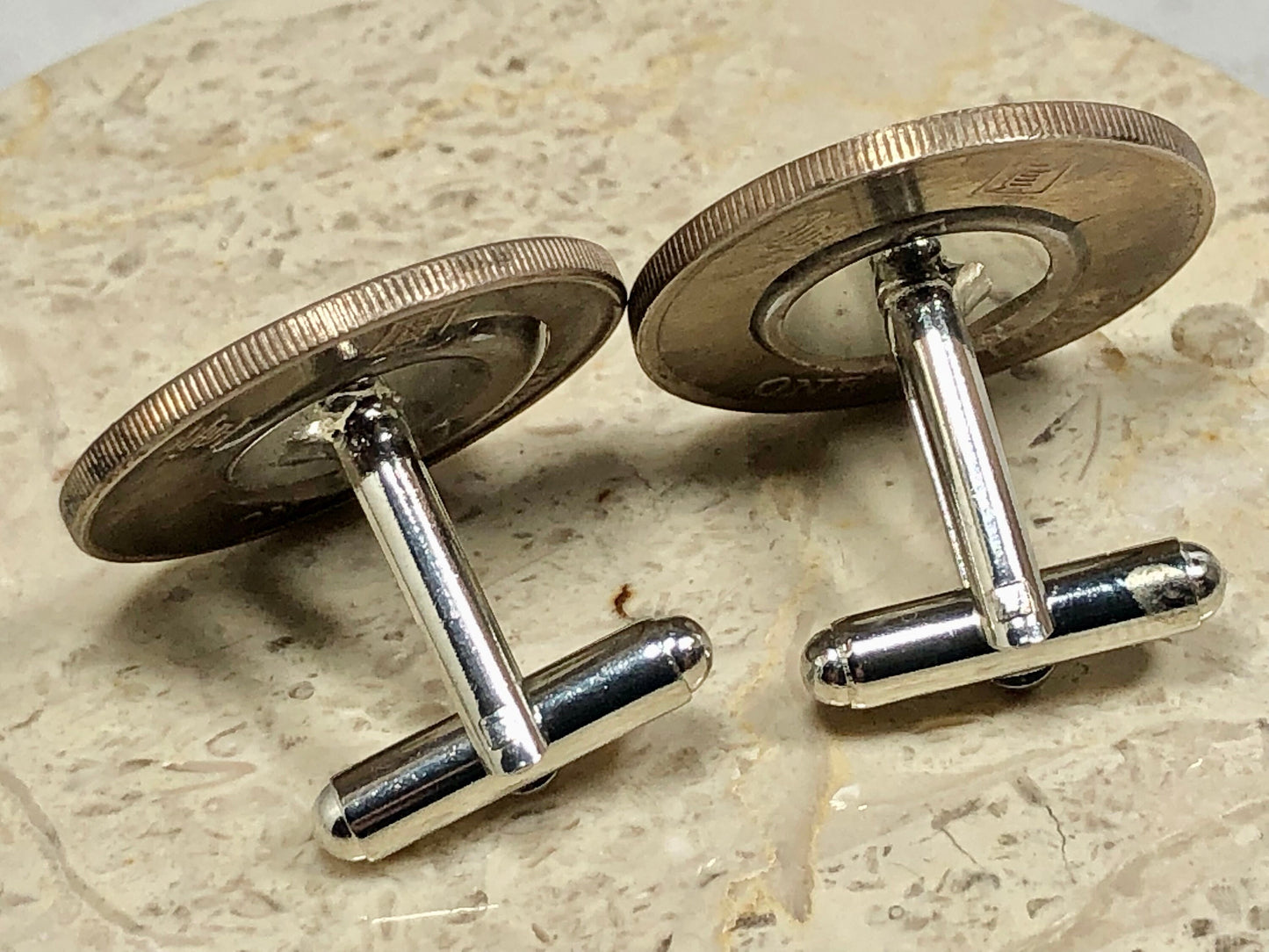 Hong Kong Coin Cufflinks China Chinese Yen Vintage Handmade Jewelry Gift Friend Charm For Him Her World Coin Collector