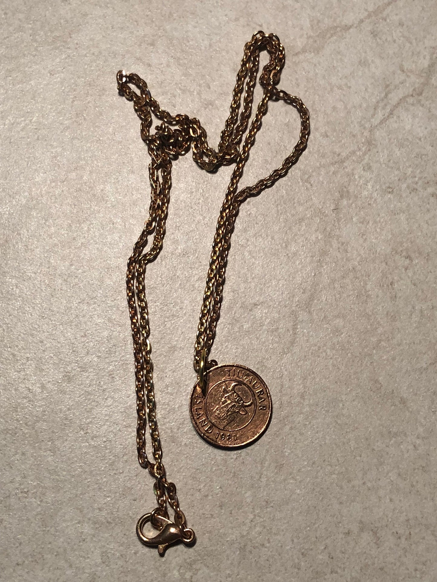 Iceland Coin Necklace 10 Tiuaurar Pendant Personal Necklace Old Vintage Handmade Jewelry Gift Friend Charm For Him Her World Coin Collector