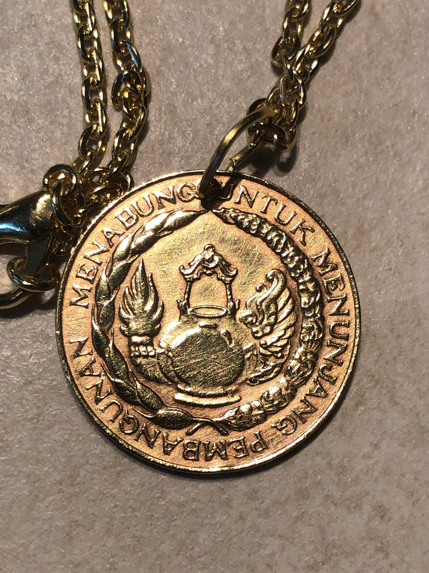 Indonesia Coin 10 Rupiah Necklace Coin Pendant Vintage Custom Made Rare coins - Coin Enthusiast Fashion Accessory