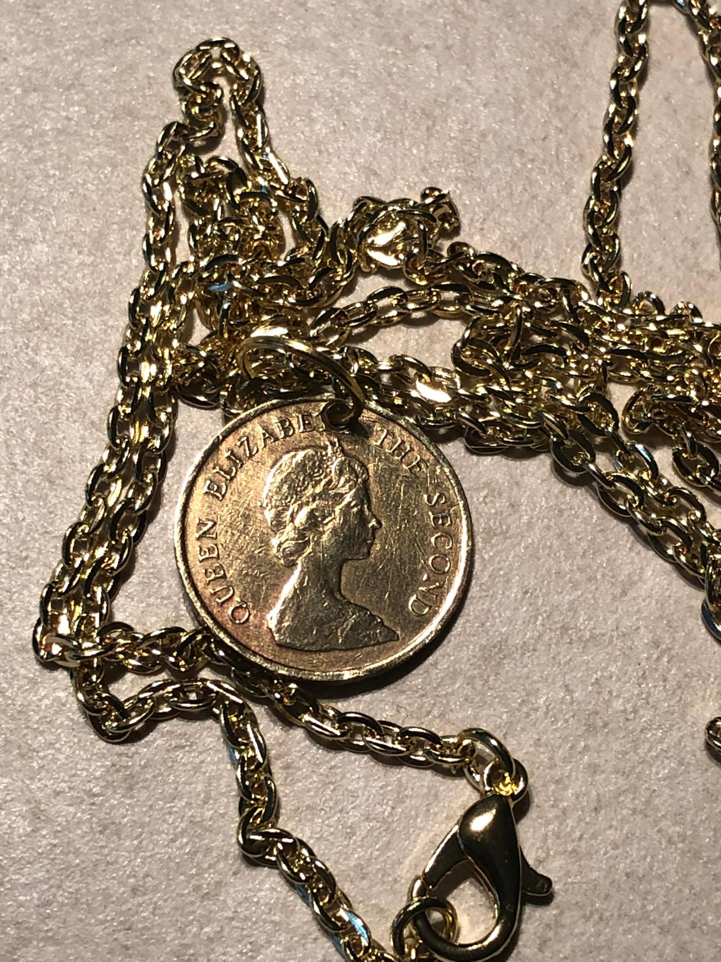 Hong Kong Coin Necklace 10 Cents Pendant China Vintage Rare Coins Coin Enthusiast Fashion Accessory Handmade