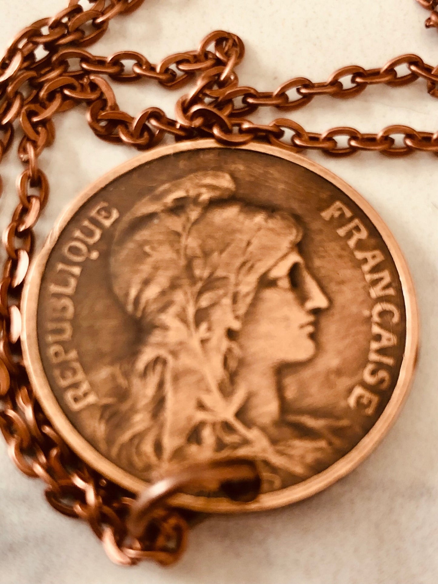 France Coin Necklace French Pendant 5 Centimes Liberty Equality Fraternity Custom Made Vintage Rare coins, Coin Enthusiast, Choose Your Year