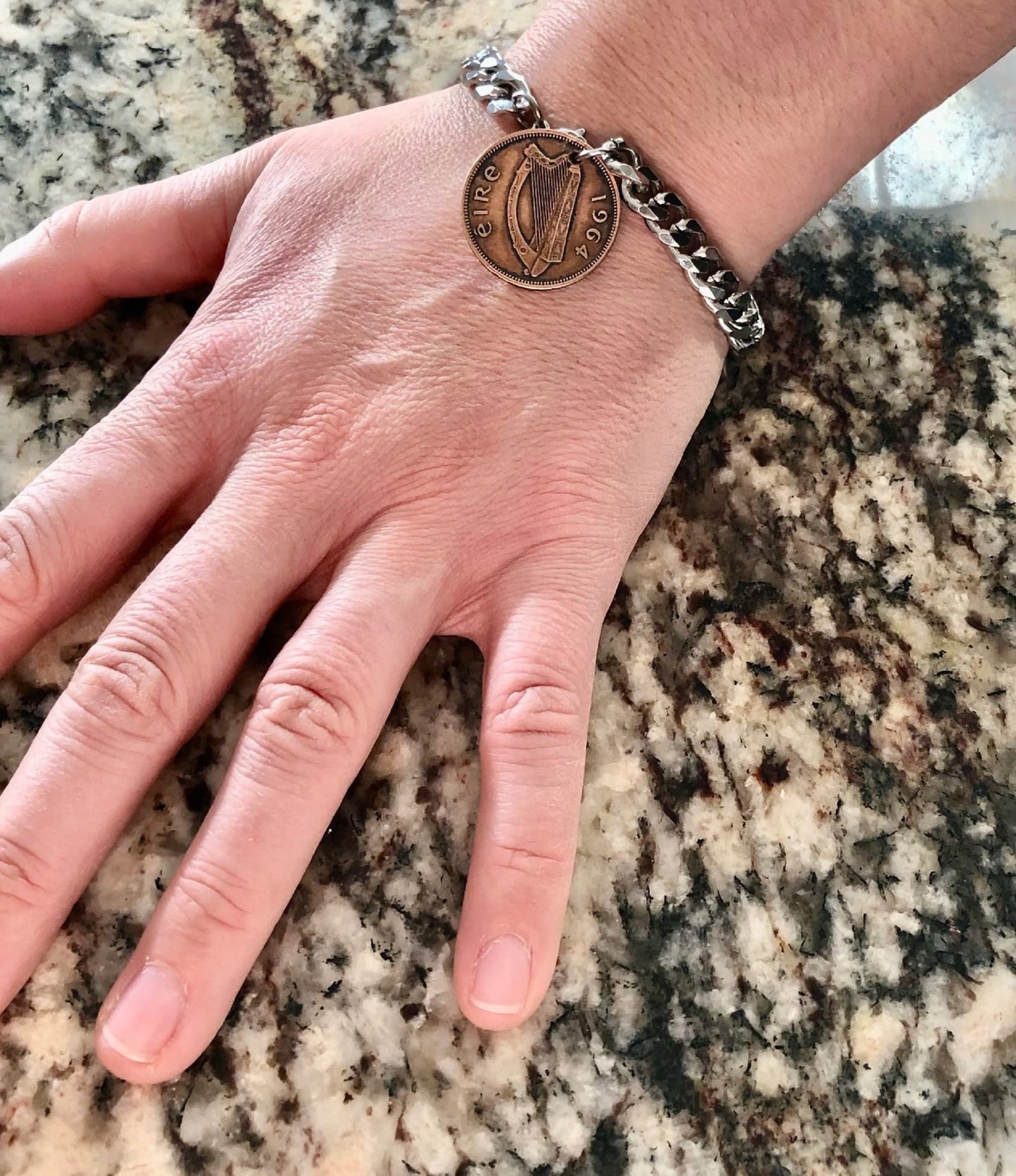 British One Pence Coin Bracelet United Kingdom British - Coin Enthusiast Fashion Accessory Handmade
