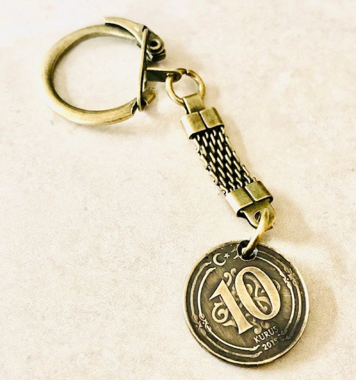 Turkey Coin Necklace Turkish 10 Kurus Pendant Personal Old Vintage Handmade Jewelry Gift Friend Charm For Him Her World Coin Collector
