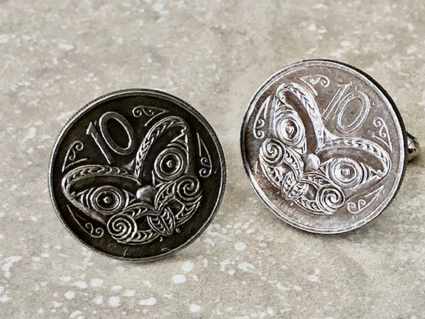 New Zealand Coin Cuff Links Māori Koruru Custom Made Vintage Rare coins - Personal Touch Great Gift One-of-Kind Coin Enthusiast Suit & Tie