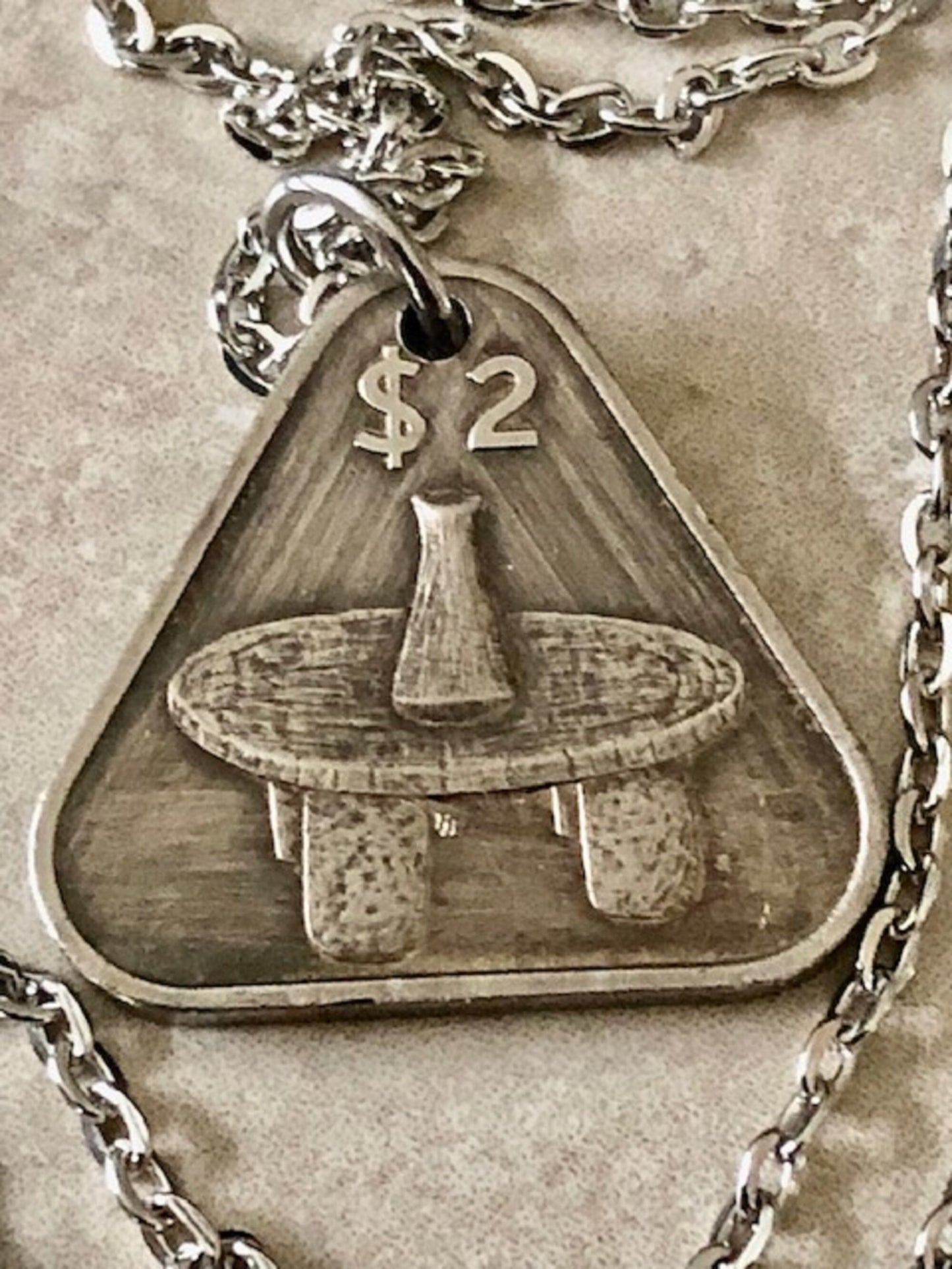 Cook Islands Coin Necklace Two Dollar Coin Pendant Vintage Custom Rare coins - Coin Enthusiast Fashion Accessory Handmade