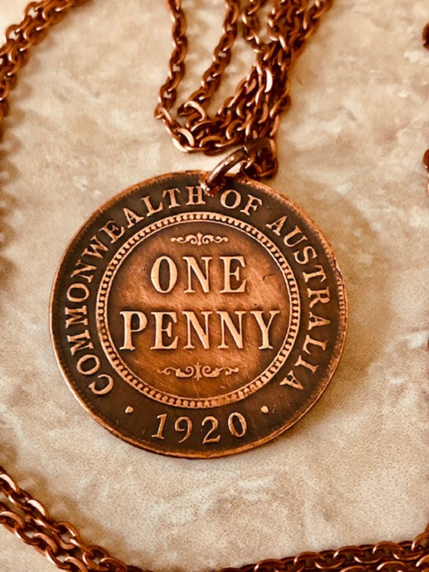 Australia Necklace Coin Australian Large Penny Personal Vintage Handmade Jewelry Gift Friend Charm For Him Her World Coin Collector