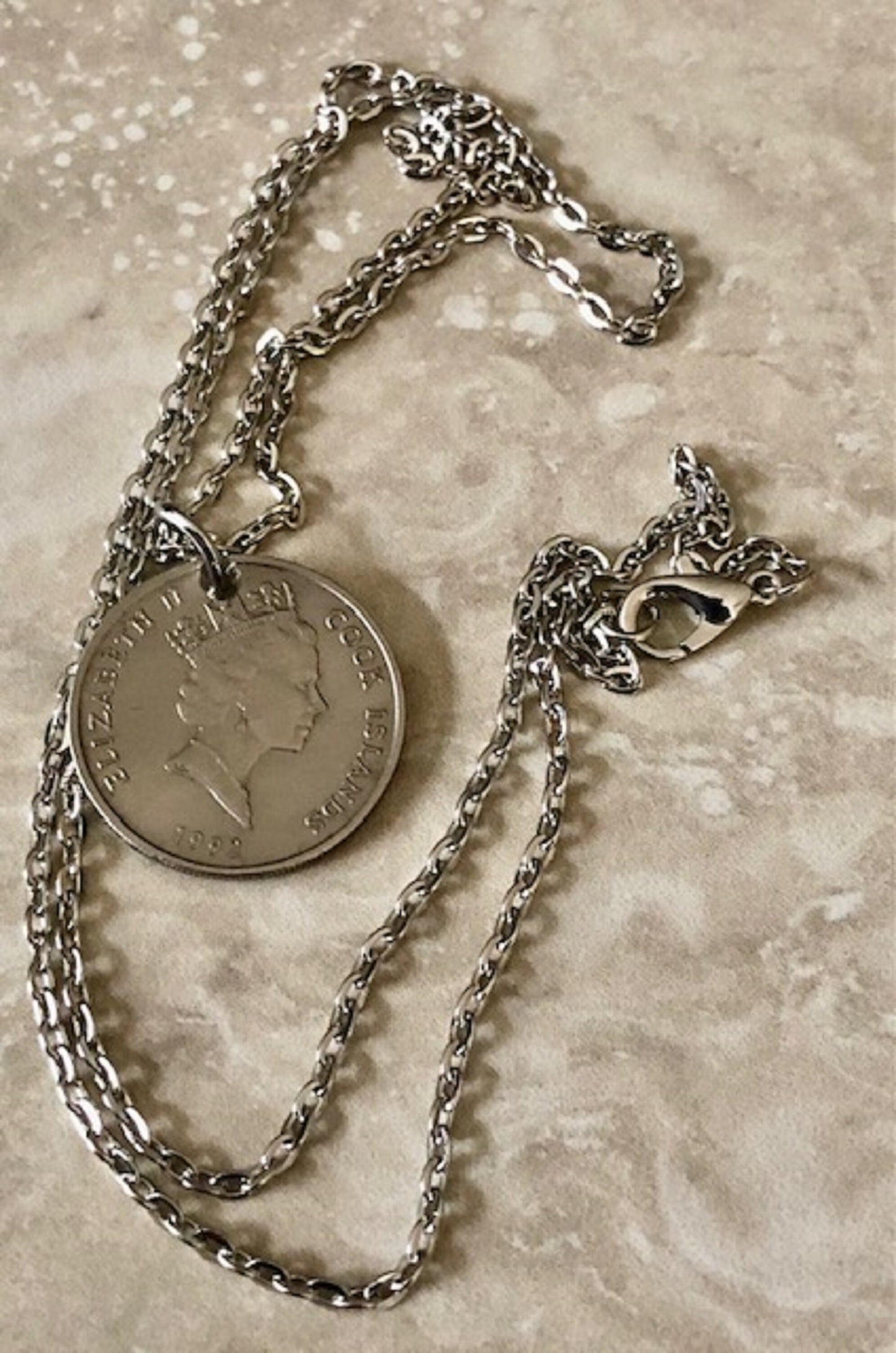Cook Island Necklace 10 Cent Pendant Custom Vintage & Rare coins - Coin Enthusiast Handmade