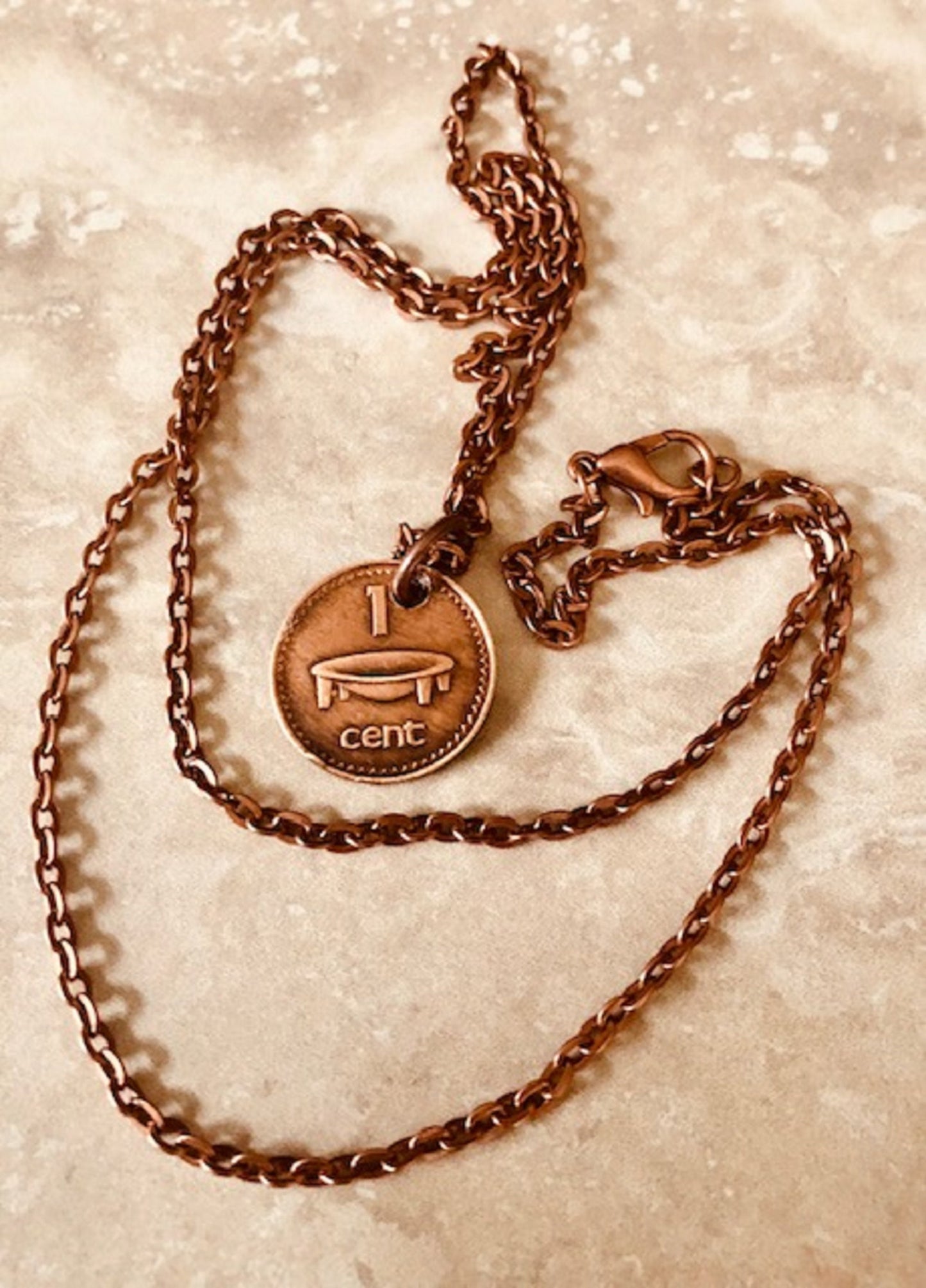 Fiji Coin Necklace 1 Cent Fijian Pendant Vintage Custom Made Rare coins - Coin Enthusiast - Handmade Jewelry Fashion