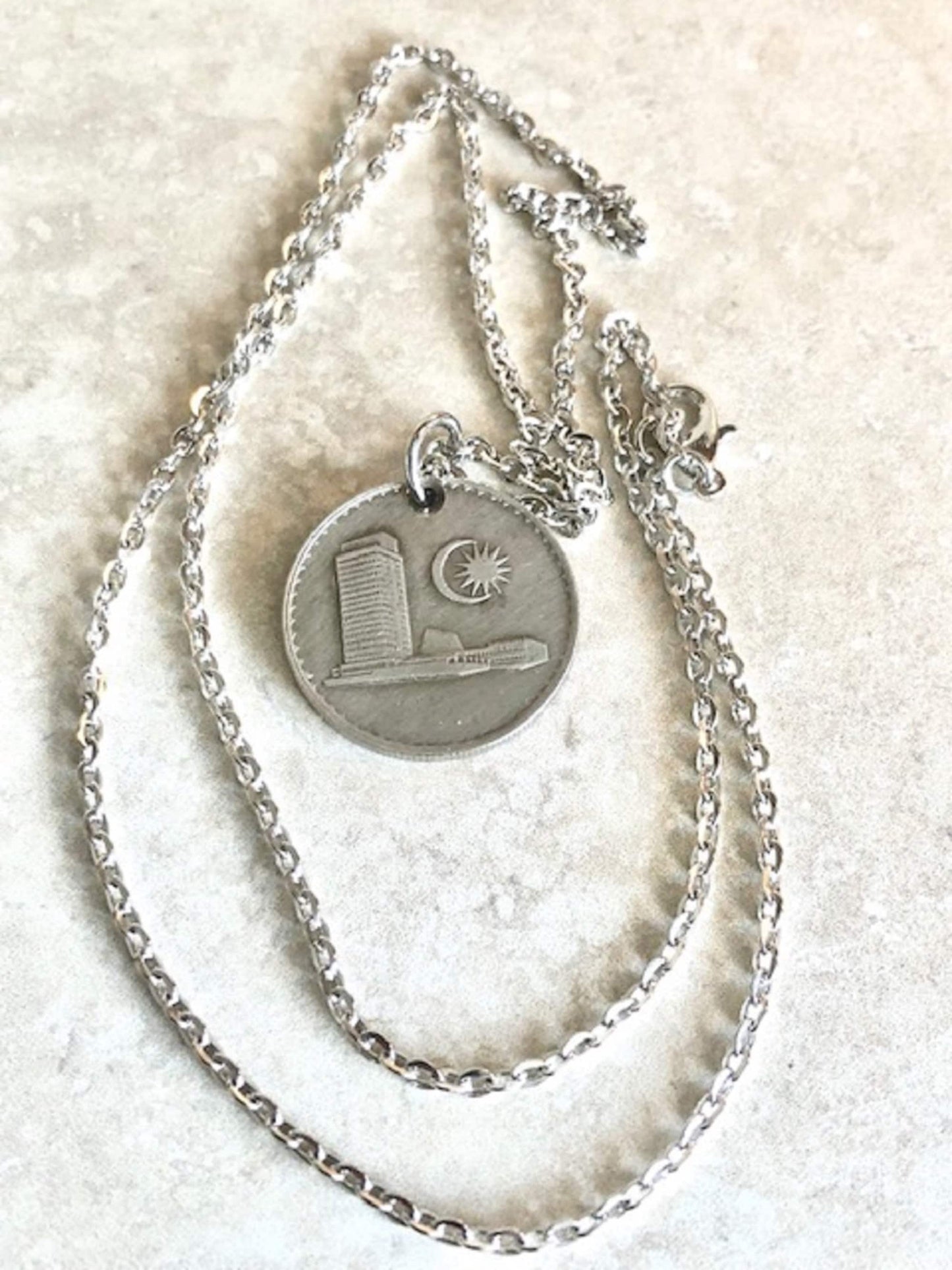 Malaysia Coin 20 Sen Pendant Necklace Custom Personal Necklace Vintage Handmade Jewelry Gift Friend Charm For Him Her World Coin Collector