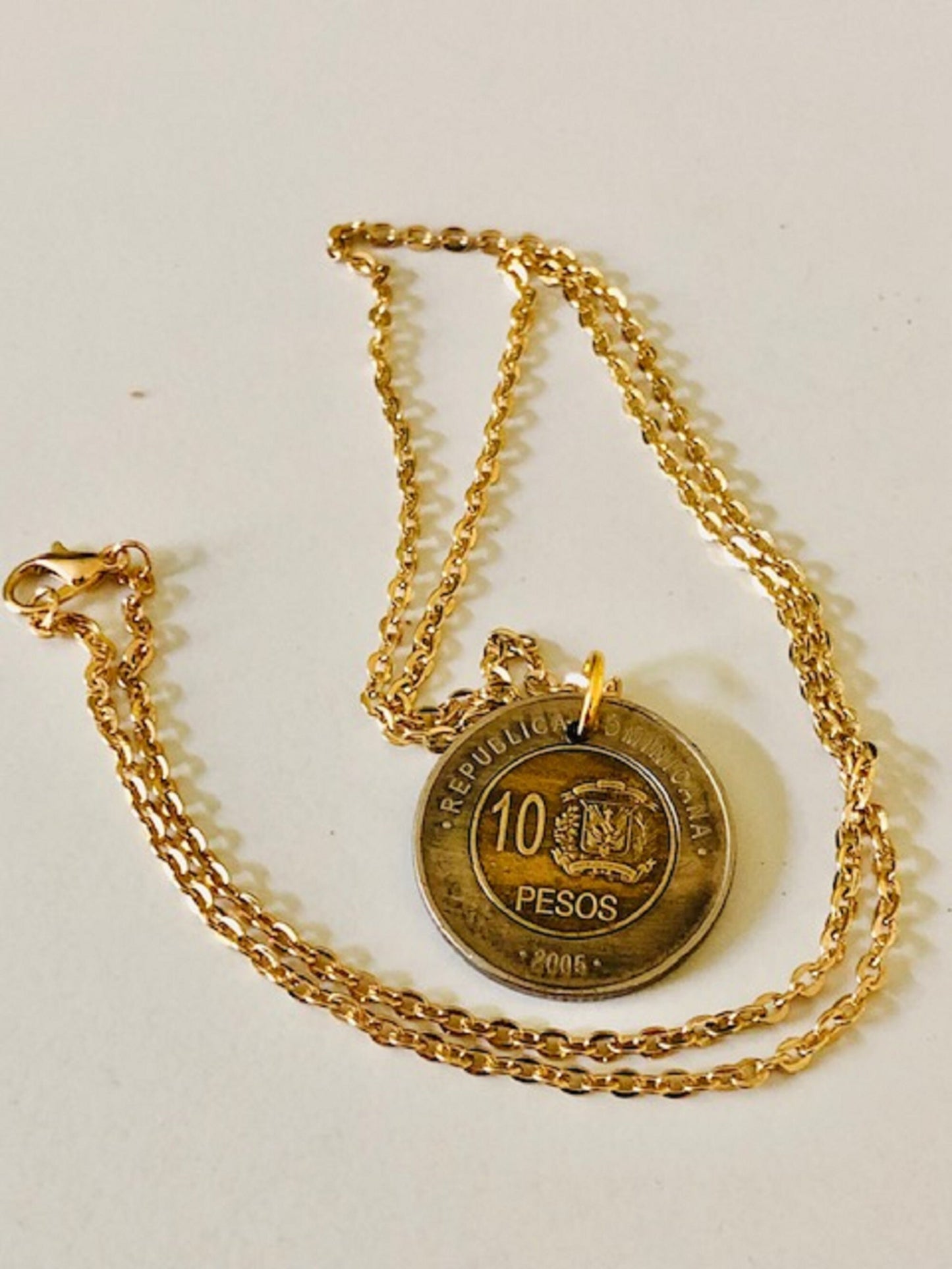 Mexico Coin Necklace Mexican 10 Pesos Custom Made Personal Necklace Old Handmade Jewelry Gift Friend Charm For Him Her World Coin Collector