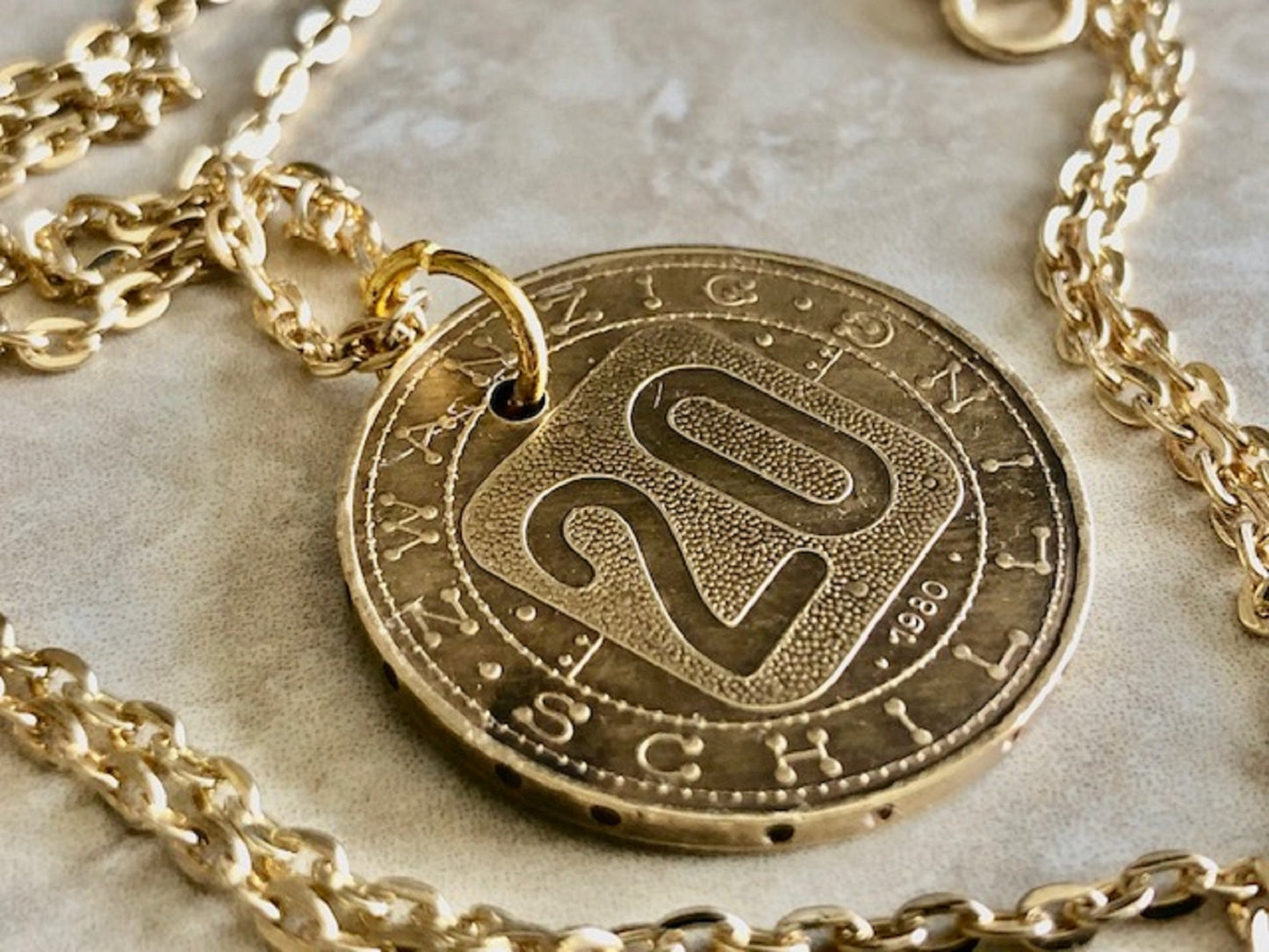 Austria Coin Pendant Austrian 20 Schillings Necklace Custom Made Charm Gift For Friend Coin Charm Gift For Him, Coin Collector, World Coins