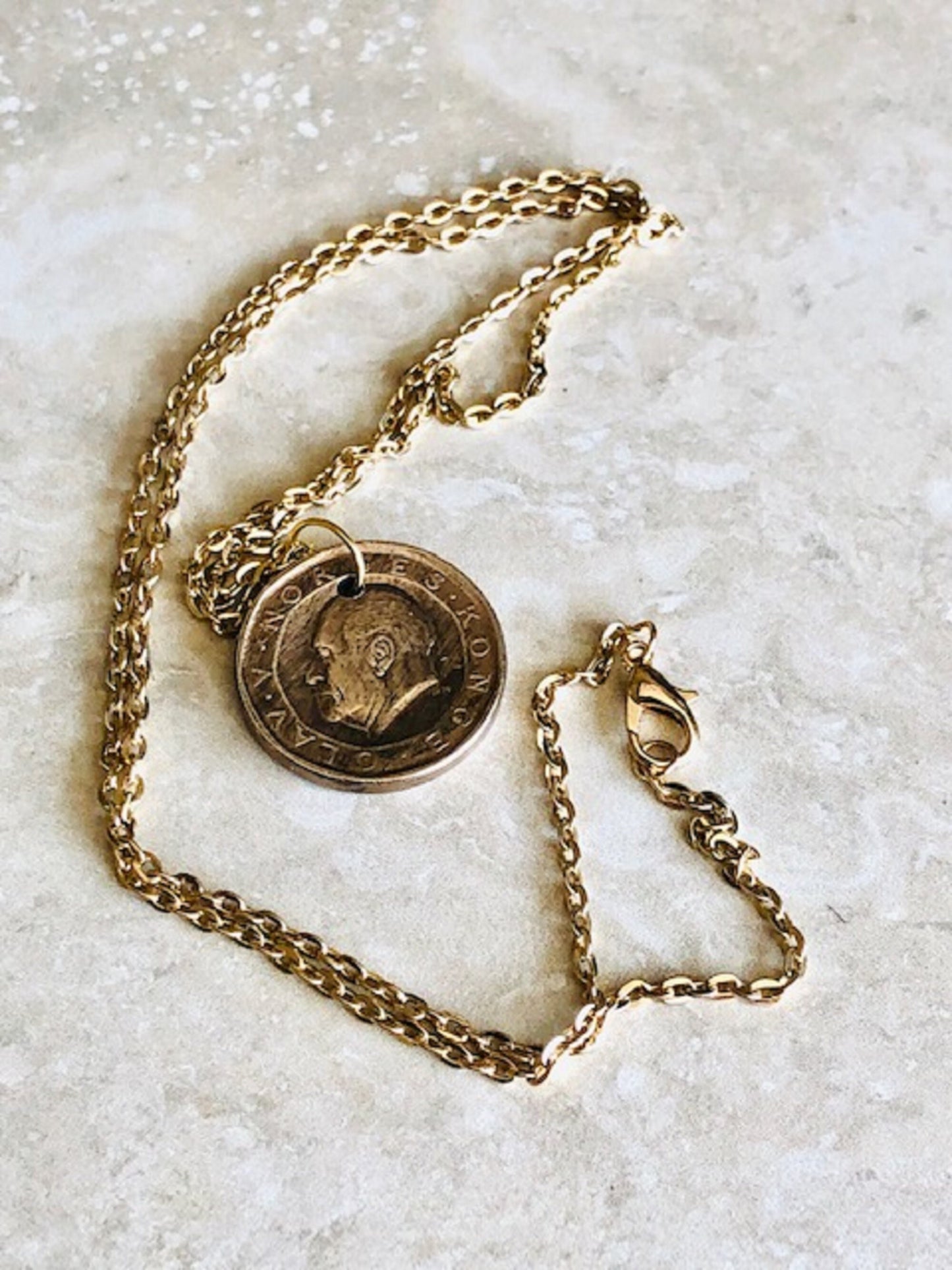 Norway 10 Kroner Coin Necklace Pendant Norwegian Vintage Custom Made Rare coins - Coin Enthusiast - Handmade Jewelry - Fashion Accessory