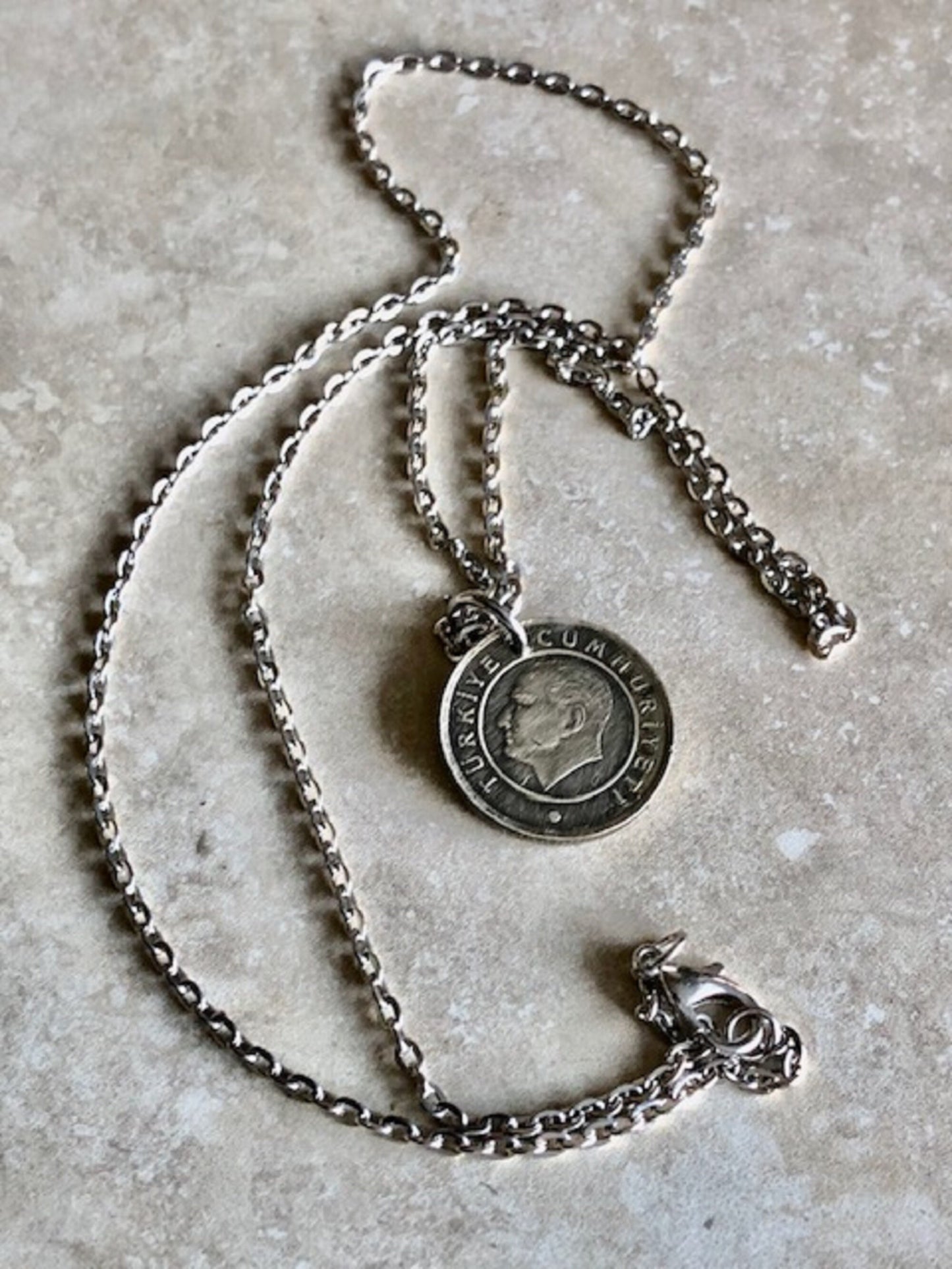 Turkey Coin Pendant Turkish 25 Kurus Necklace Handmade Custom Made Charm Gift For Friend Coin Charm Gift For Him, Coin Collector World Coins