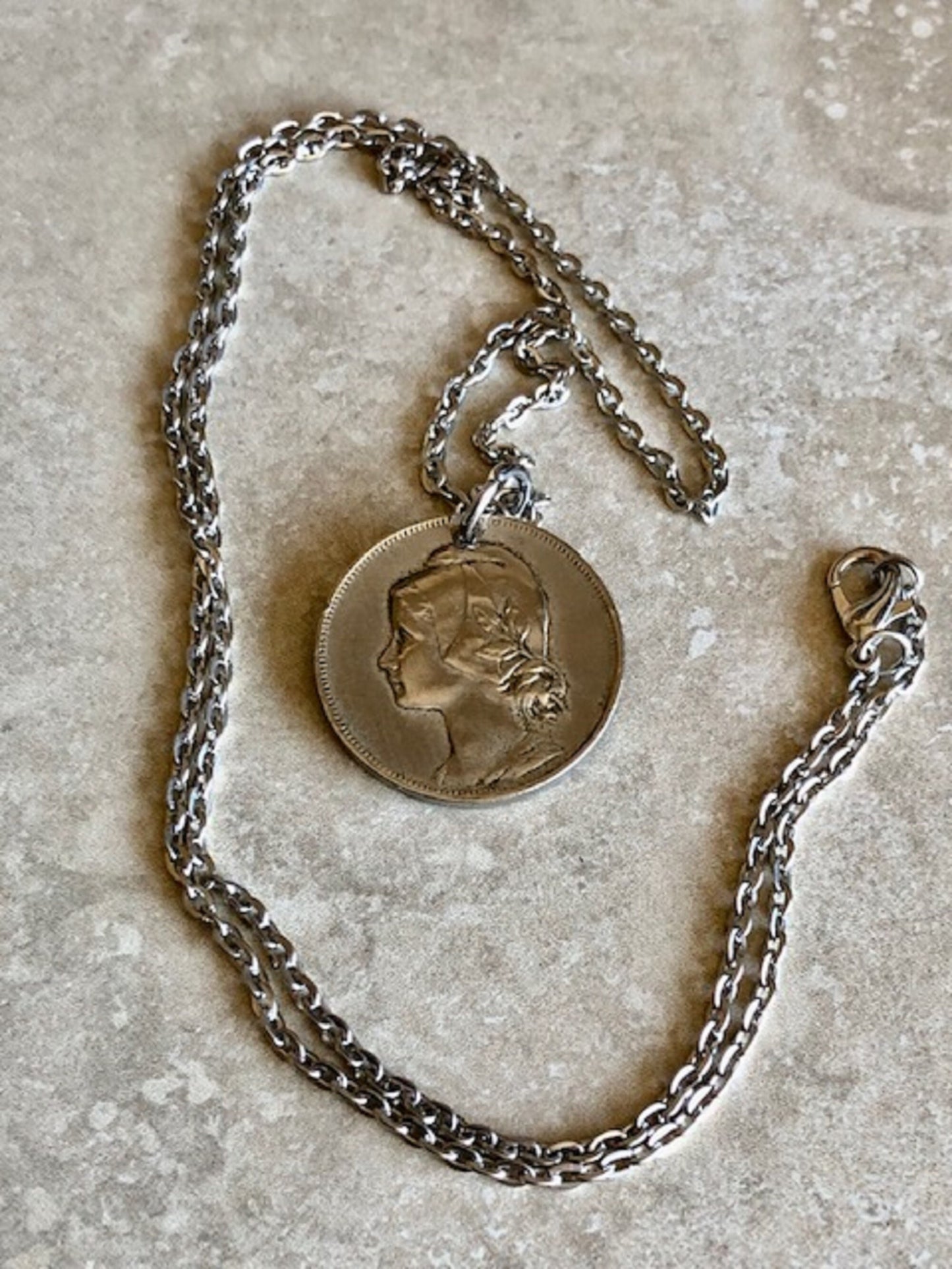 Portugal Necklace Coin Chain Portuguese 4 Centavos Piece Custom Made Vintage & Rare Coins - Coin Enthusiast Handmade Fashion Accessory