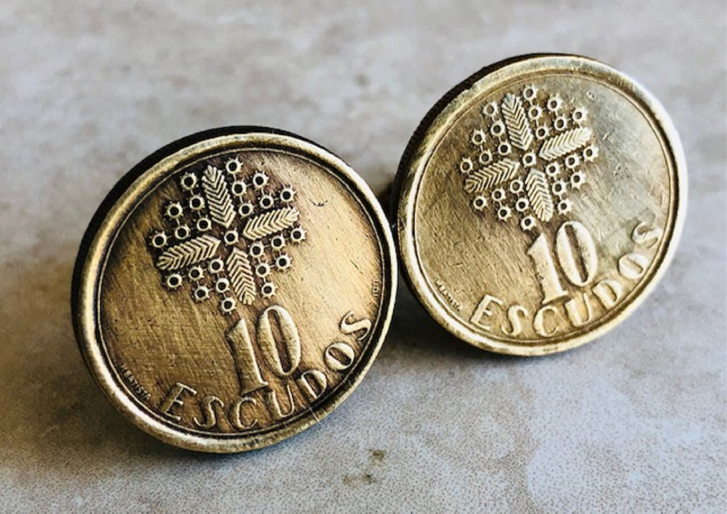 Portugal Coin Cuff Links Portuguese 10 Escudos Cufflinks Handmade Custom Gift For Friend Coin Charm Gift For Him, Coin Collector World Coins