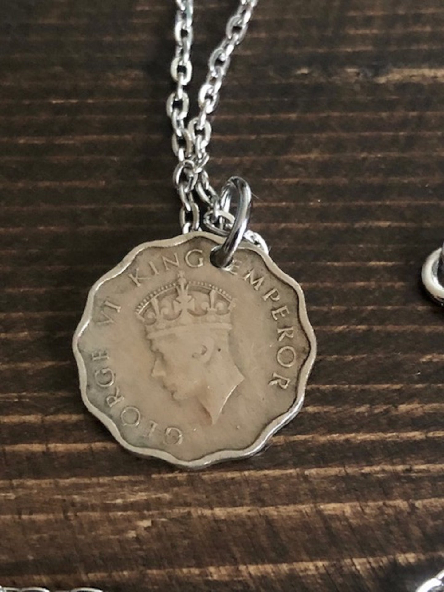 India Sri Lanka Coin Pendant 1 Anna Personal Necklace Old Vintage Handmade Jewelry Gift Friend Charm For Him Her World Coin Collector