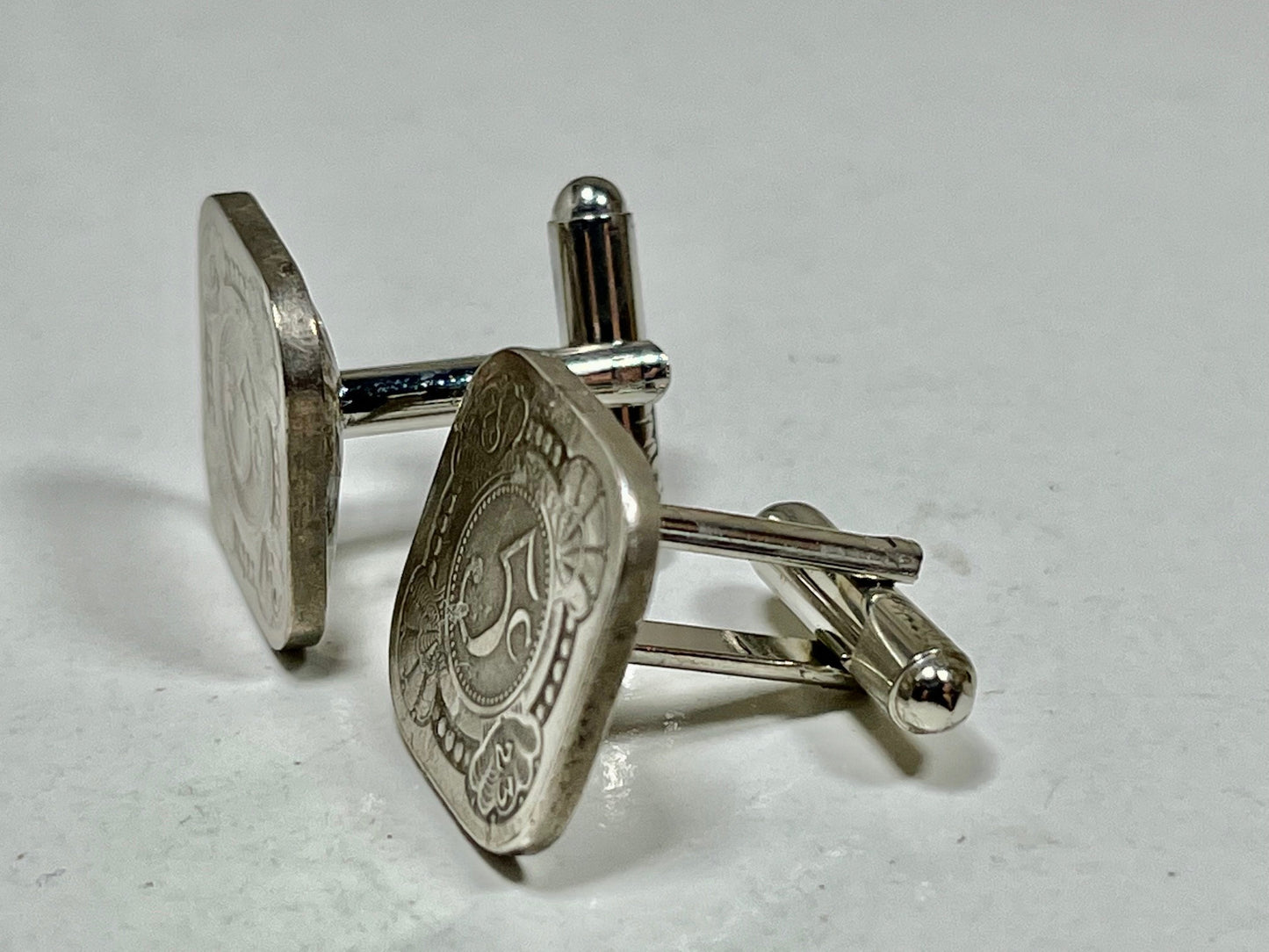 Netherlands Coin Cufflinks, Cuff Links, 5 Cents Vintage Custom Made Rare Coins Coin Enthusiast Fashion Accessory Handmade