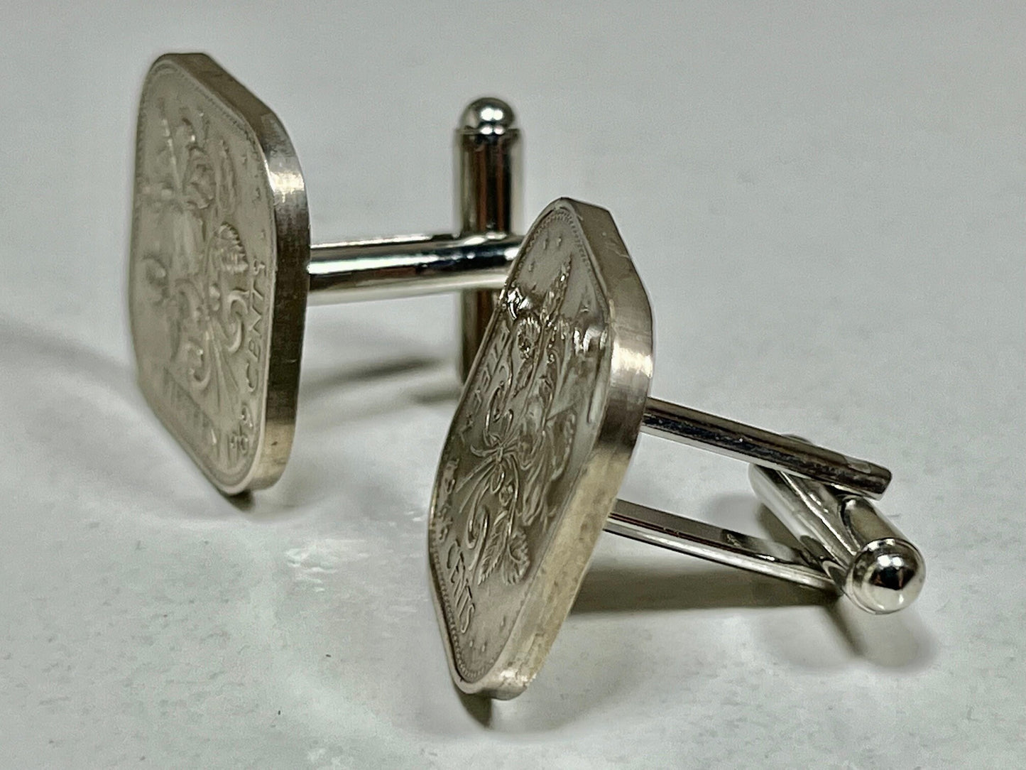 Bahamas Coin Cuff Links Bahamian 15 Cents Custom Made Rare Coins Vintage Handmade Jewelry Gift Friend Charm For Him Her World Coin Collector