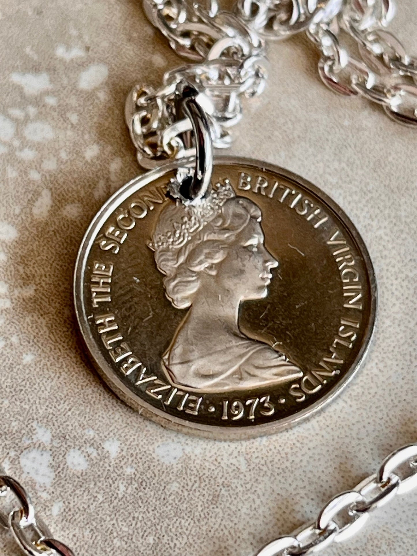 British Virgin Island 1973 Coin 5 Cents with Birds From Mint Set Custom Made Vintage and Rare coins - Coin Enthusiast - Fashion Accessory