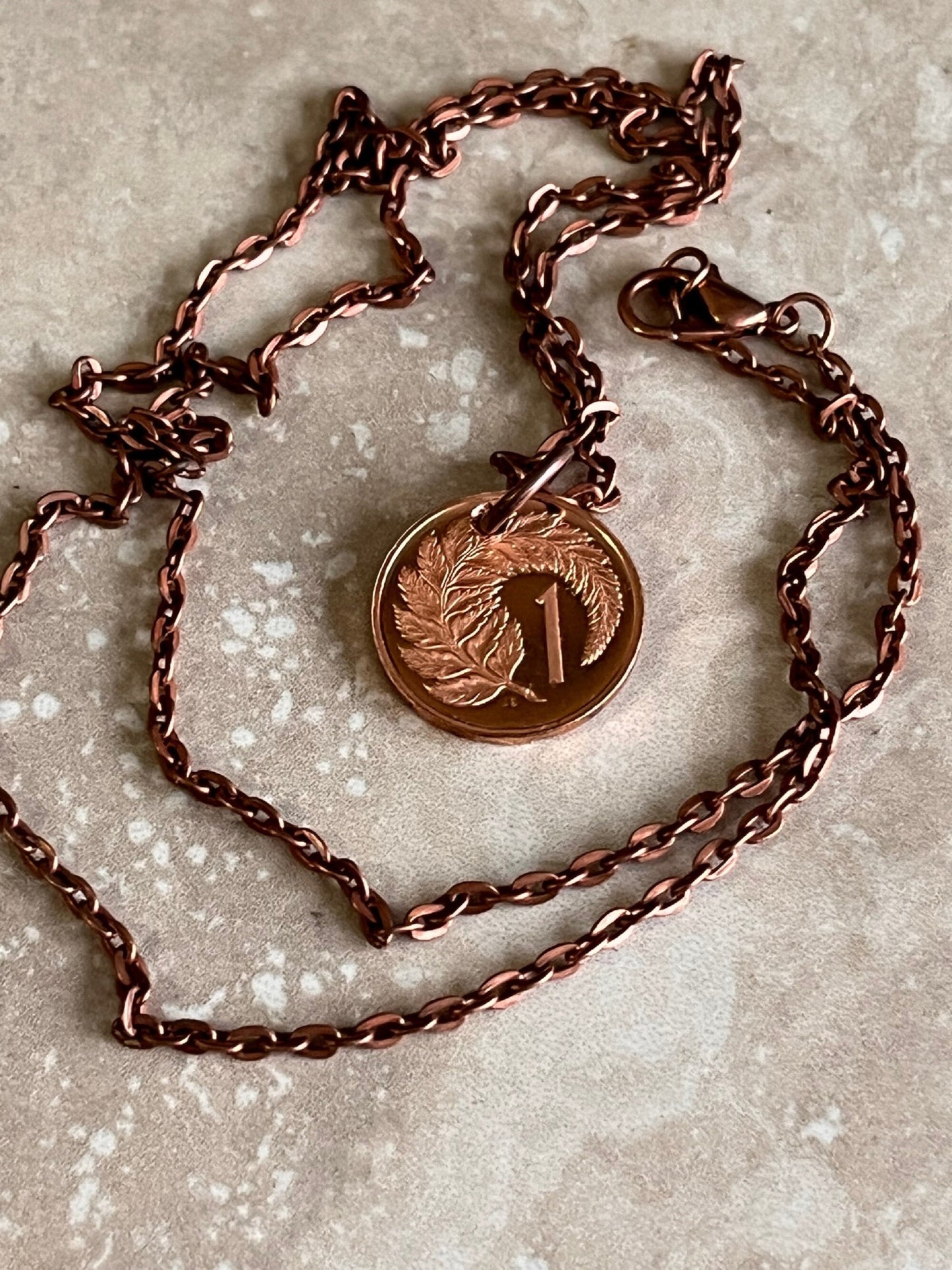 New Zealand Coin Necklace Double Struck From Mint Set One Penny Personal Jewelry Gift Friend Charm For Him Her World Coin Collector