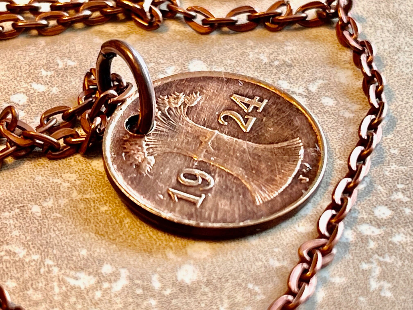 Germany 1 Pfenning Rentenpfennig German Coin Necklace Custom Made Charm Gift For Friend Coin Charm Gift For Him, Coin Collector, World Coins