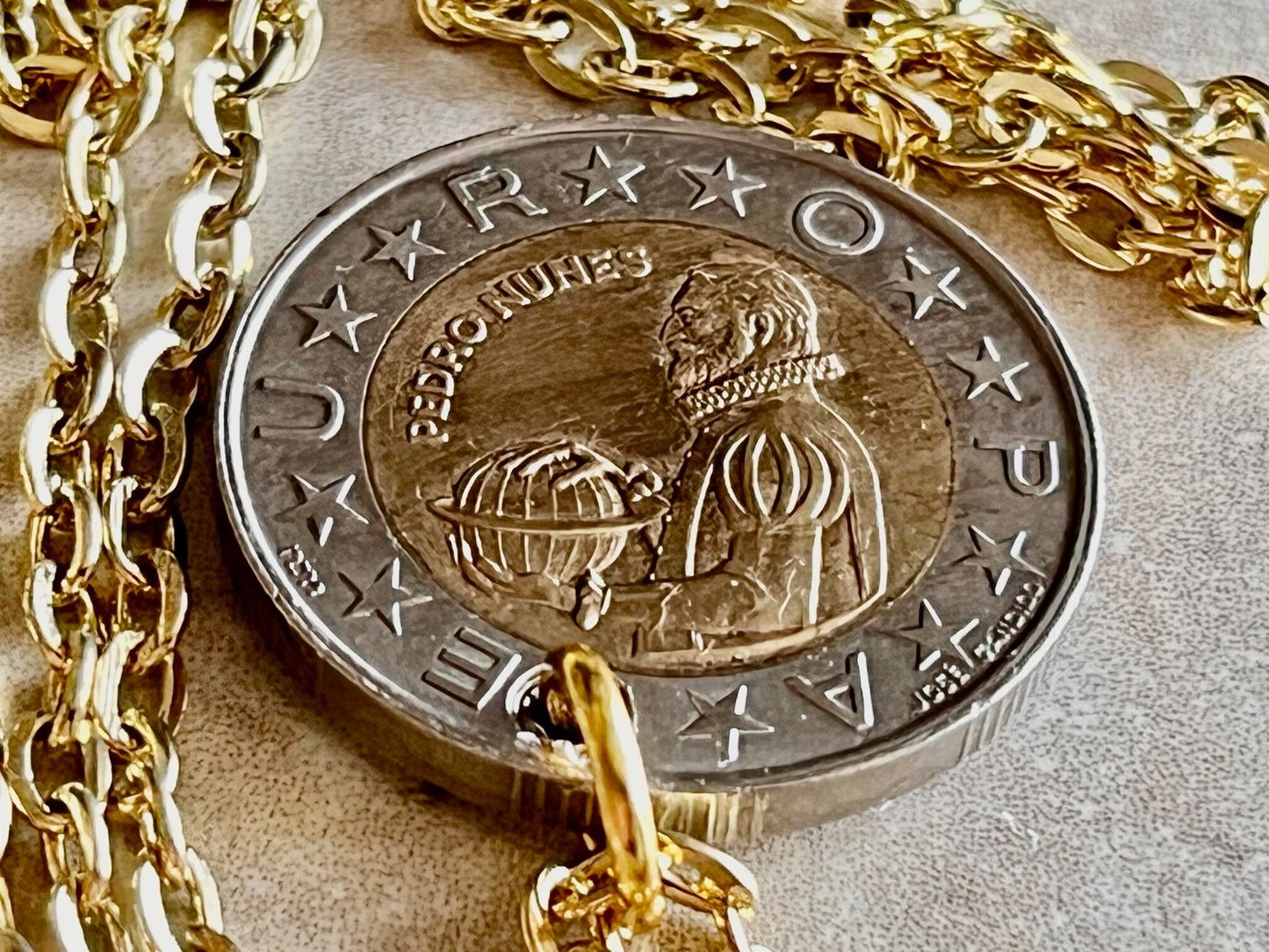 Portugal Pendant Portuguese 100 Escudos Personal Necklace Old Vintage Handmade Jewelry Gift Friend Charm For Him Her World Coin Collector