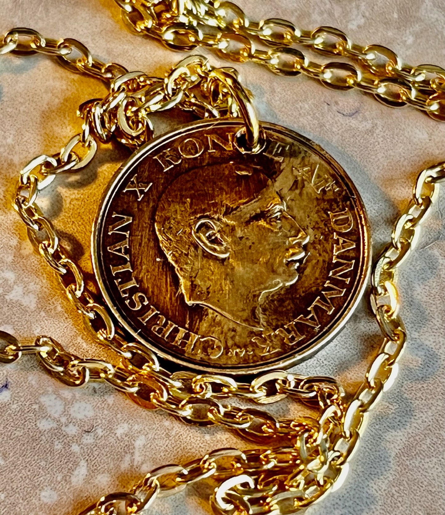 Denmark Coin Pendant 1 Krone Danmark Personal Necklace Old Vintage Handmade Jewelry Gift Friend Charm For Him Her World Coin Collector
