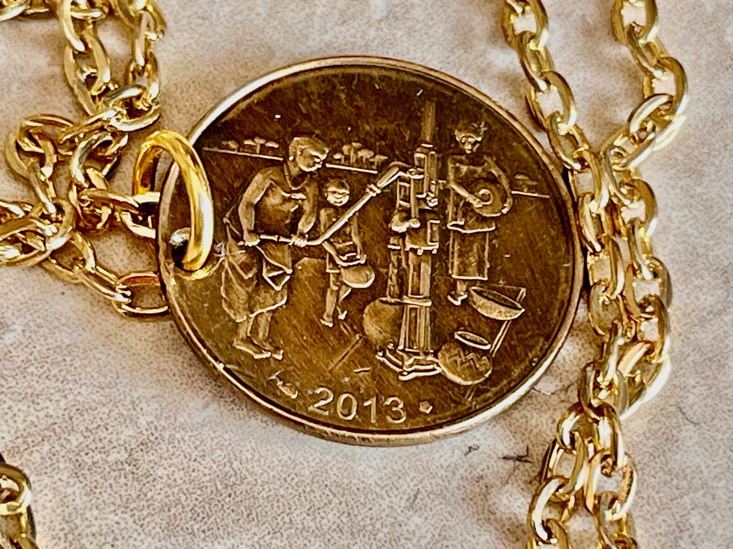 South Africa Coin 10 Francs African Pendant Necklace Fashion Jewelry Gift For Friend Coin Charm Gift For Him, Her, World Coins Collector