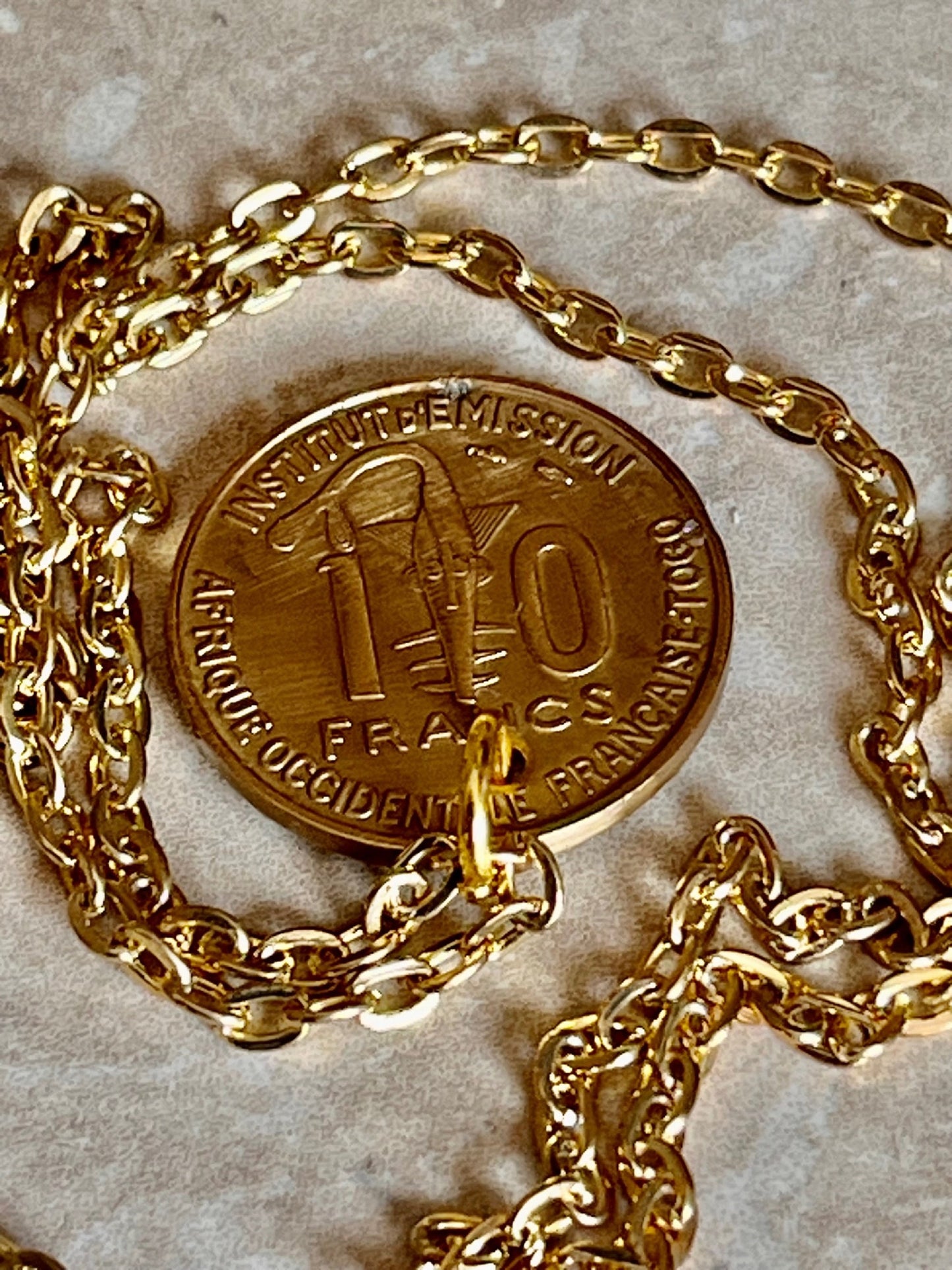 South Africa Coin 10 Francs Necklace African Pendant Necklace Jewelry Gift For Friend Coin Charm Gift For Him, Her, World Coins Collector