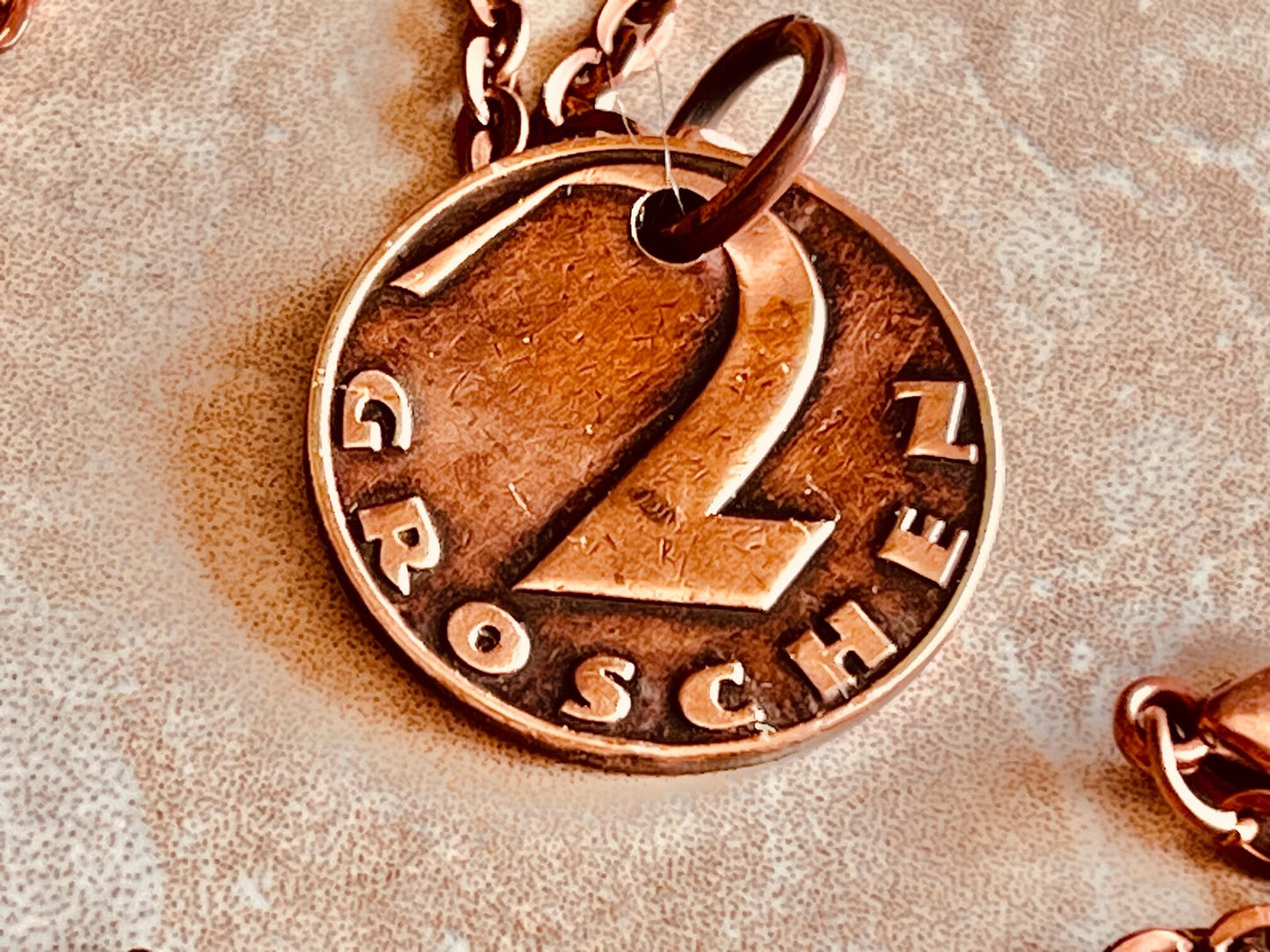 Austria 2 Groschen Austrian Pendant Personal Necklace Old Vintage Handmade Jewelry Gift Friend Charm For Him Her World Coin Collector