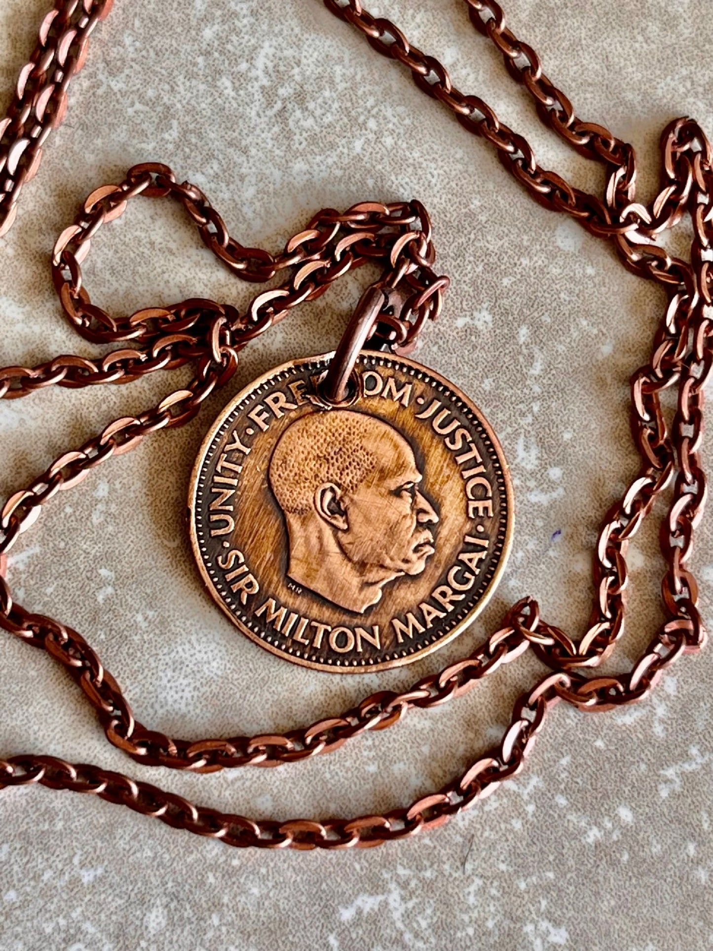 Sierra Leone Coin Pendant African Half Cent Personal Necklace Vintage Handmade Jewelry Gift Friend Charm For Him Her World Coin Collector