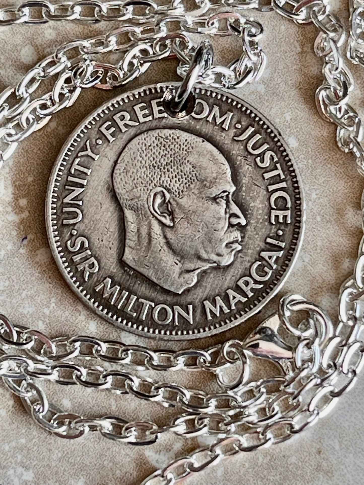 Sierra Leone Coin Pendant African 20 Cents Personal Necklace Vintage Handmade Jewelry Gift Friend Charm For Him Her World Coin Collector