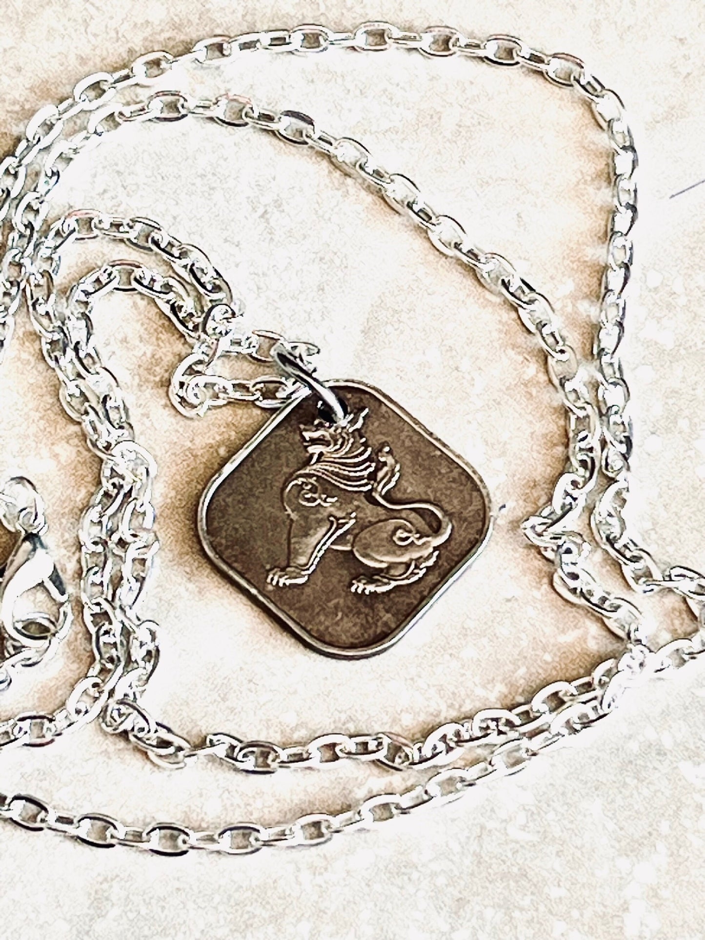 Myanmar Coin Pendant Myanmar Burma 25 Mya Personal Necklace Old Vintage Handmade Jewelry Gift Friend Charm For Him Her World Coin Collector