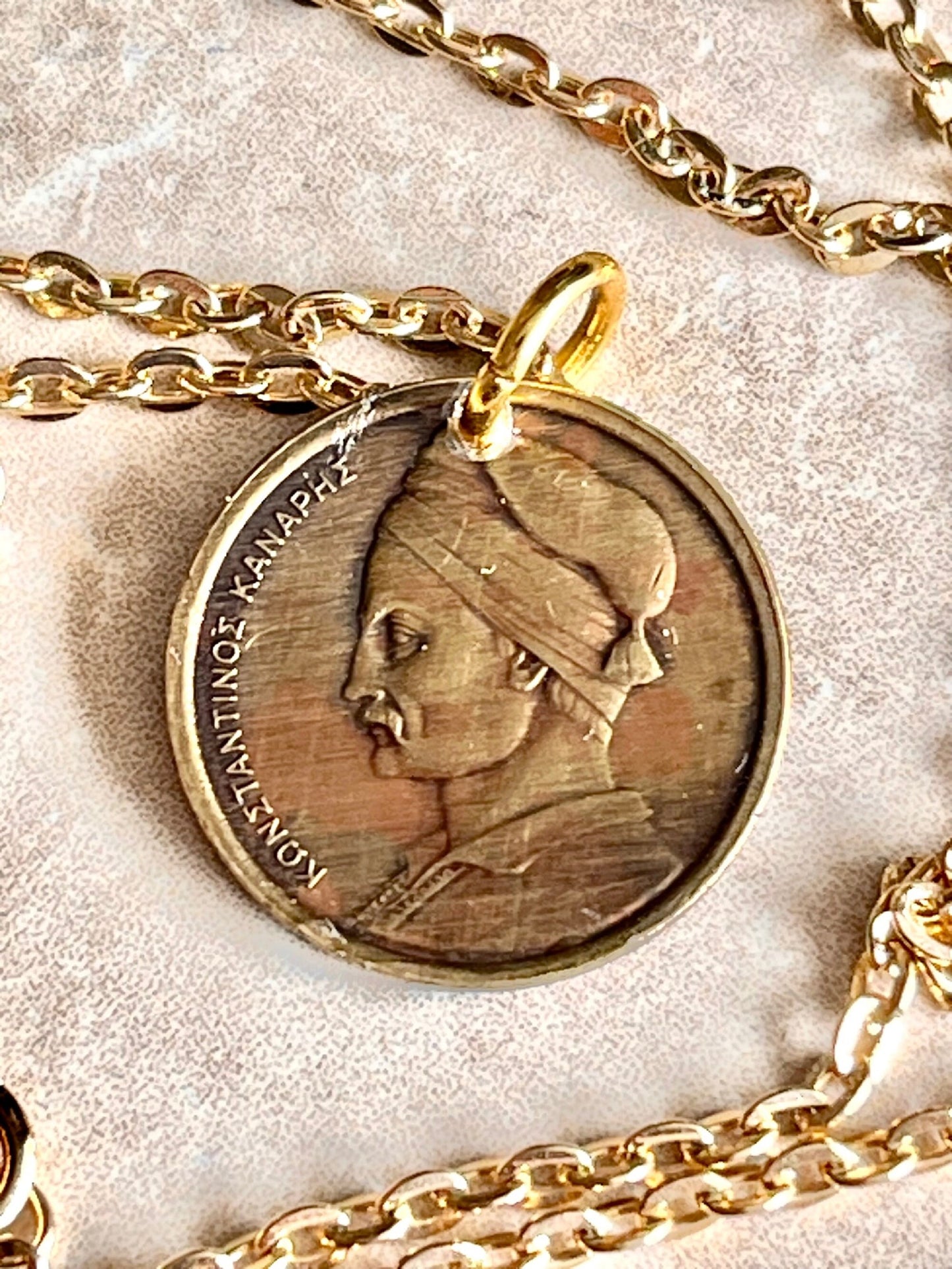 Greece Coin Pendant Greek 1 Drachma Coin Necklace Jewelry Custom Charm Gift For Friend Coin Charm Gift For Him, Her, World Coins Collector