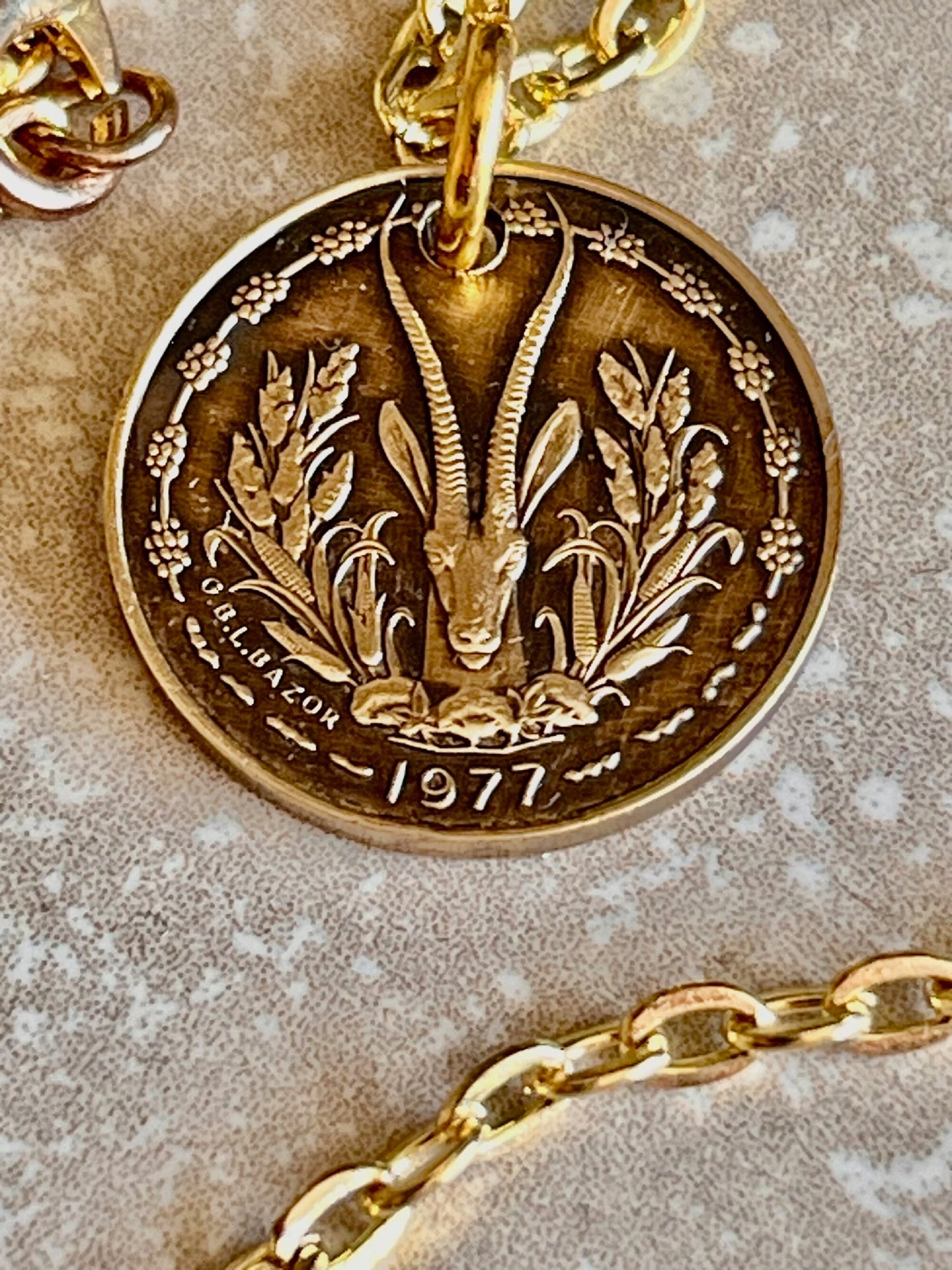 South Africa Coin 5 Francs African Pendant Necklace Fashion Jewelry Gift For Friend Coin Charm Gift For Him, Her, World Coins Collector