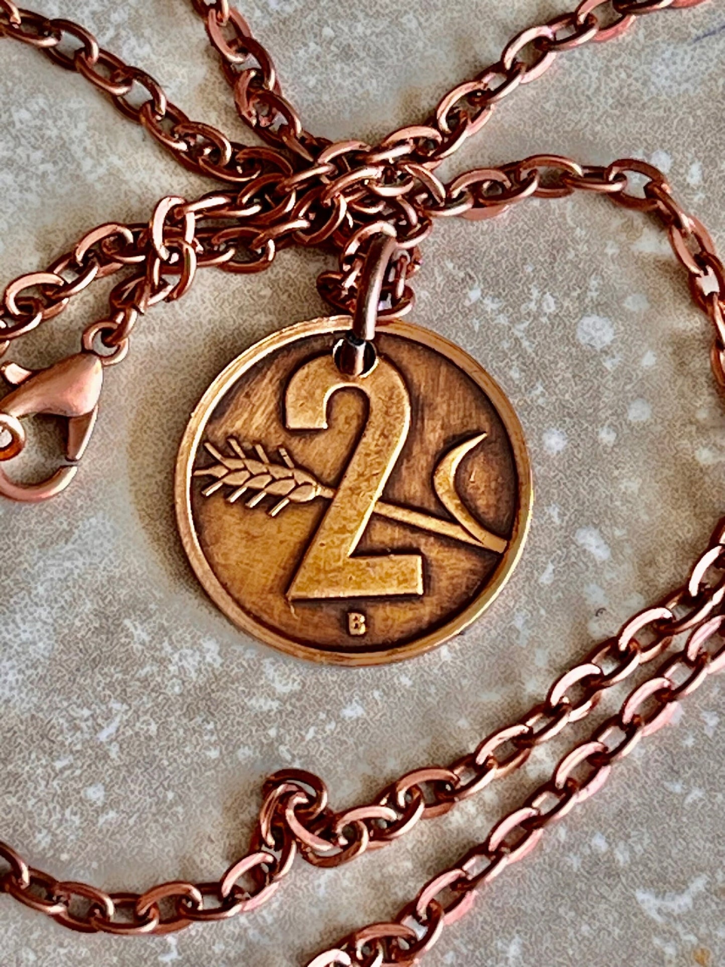 Switzerland Pendant Necklace Helvetia 2 Rappen Personal Old Vintage Handmade Jewelry Gift Friend Charm For Him Her World Coin Collector