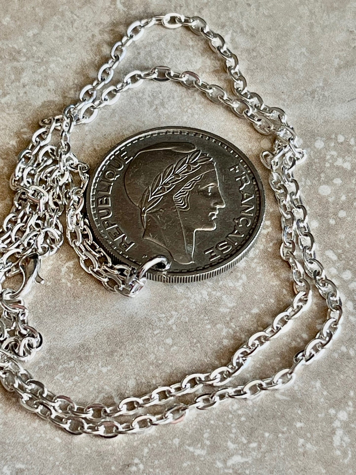 France Coin Necklace French 100 Franc Liberte Egalite Fraternite Personal Pendant Jewelry Gift Friend Charm For Him Her World Coin Collector