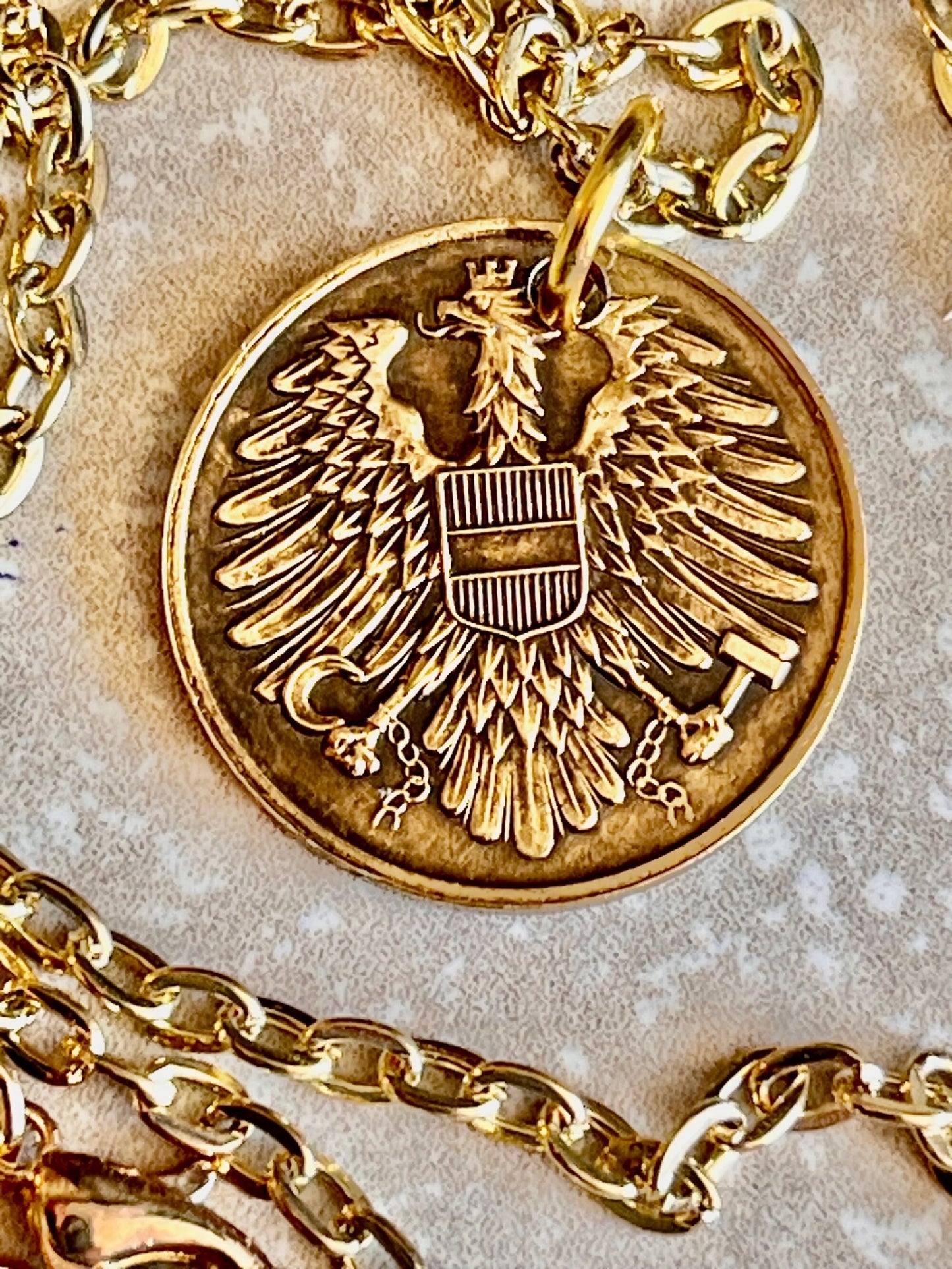 Austria Republic Österreich Austrian 20 Personal Necklace Old Vintage Handmade Jewelry Gift Friend Charm For Him Her World Coin Collector