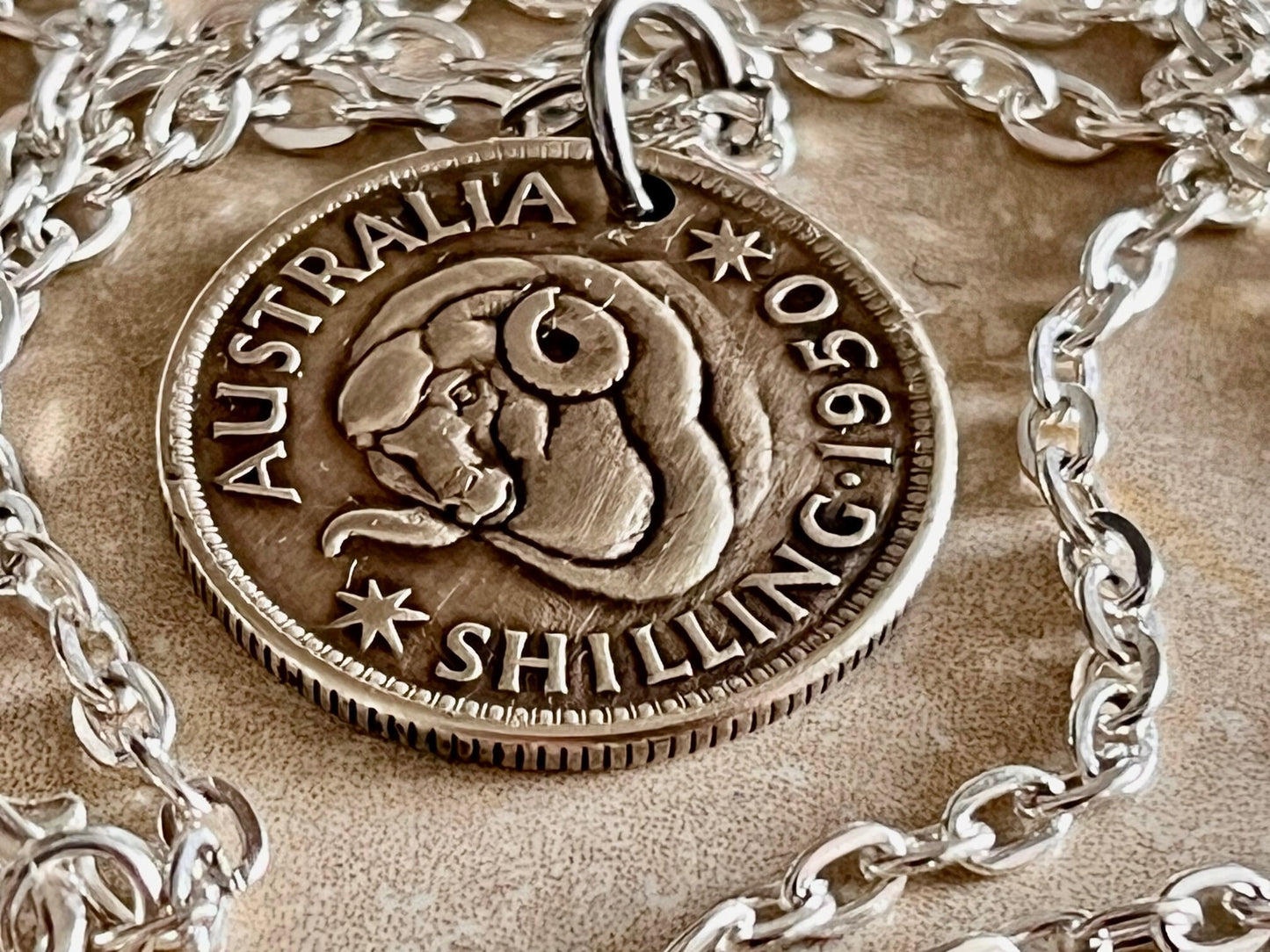 Australia Silver Necklace Coin Australian Shilling Personal Necklace Handmade Jewelry Gift Friend Charm For Him Her World Coin Collector
