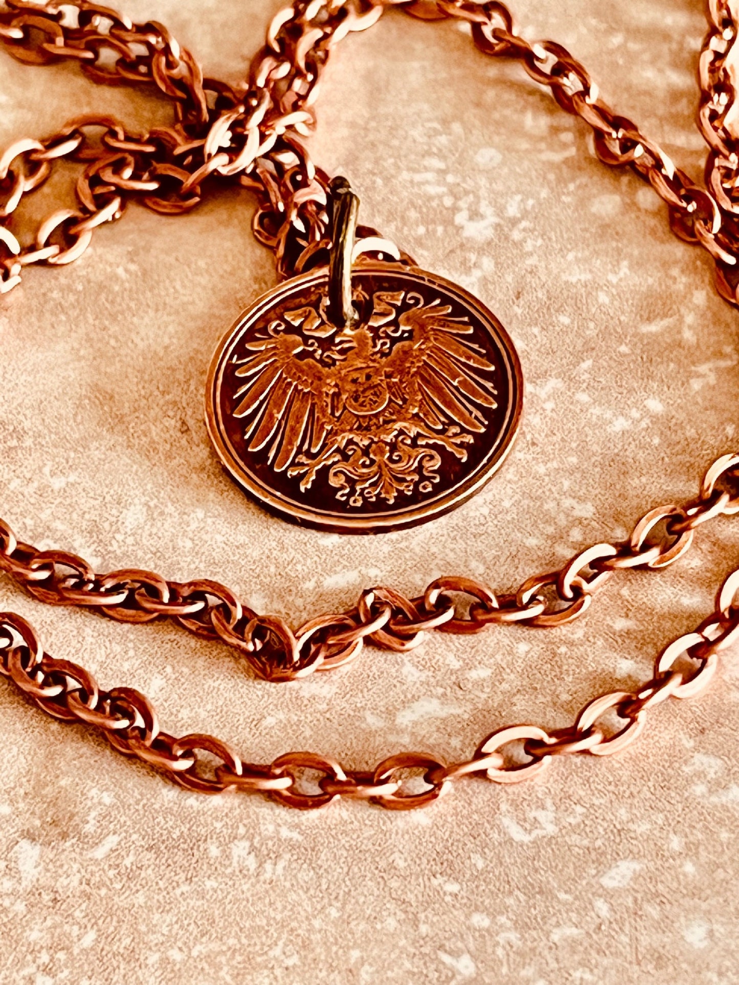 Germany 1 Pfenning Rentenpfennig German Coin Necklace Custom Made Charm Gift For Friend Coin Charm Gift For Him, Coin Collector, World Coins