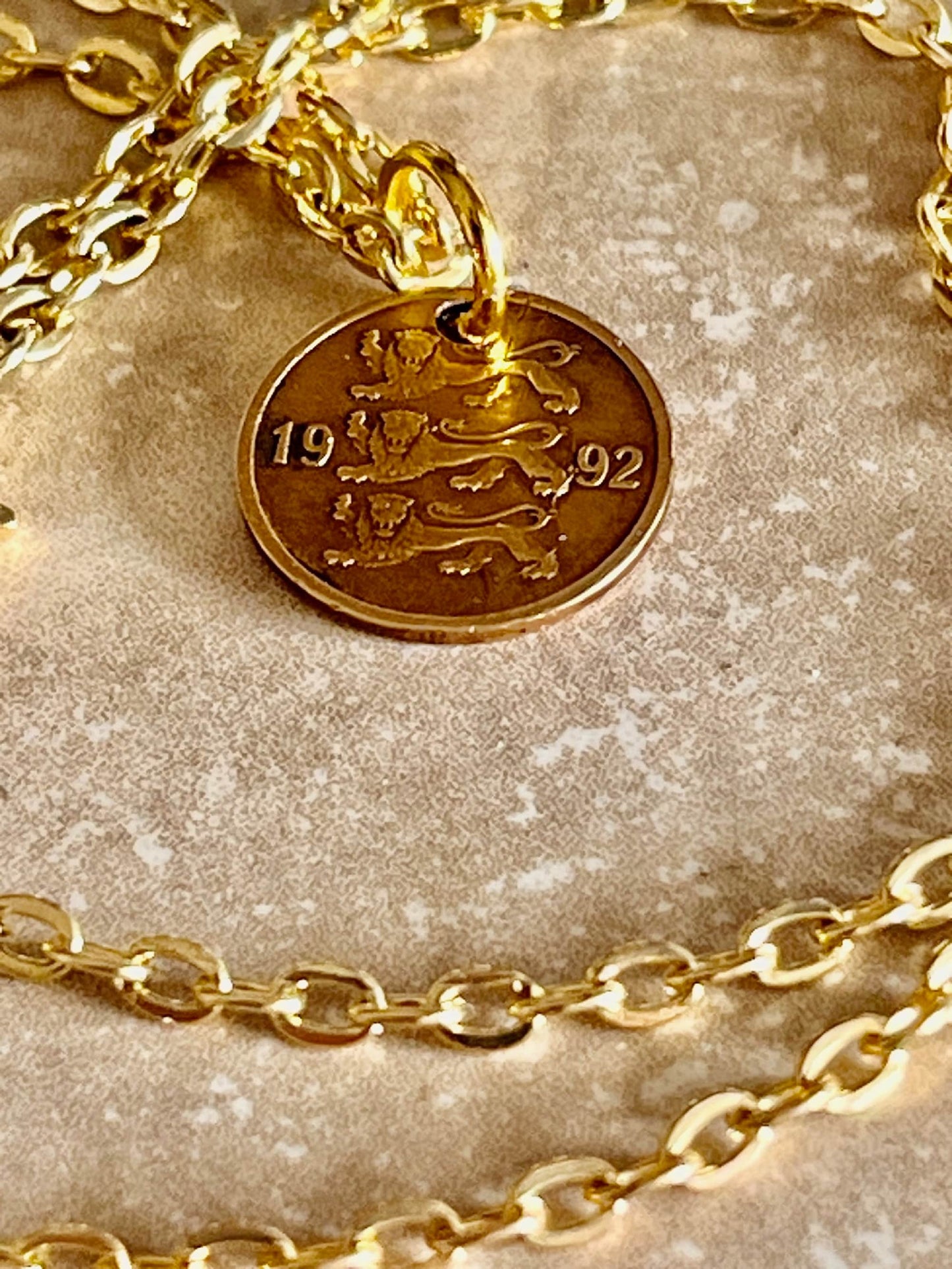 Estonia Coin Pendant Estonian 10 Senti Personal Necklace Old Handmade Jewelry Gift Friend Charm For Him Her World Coin Collector
